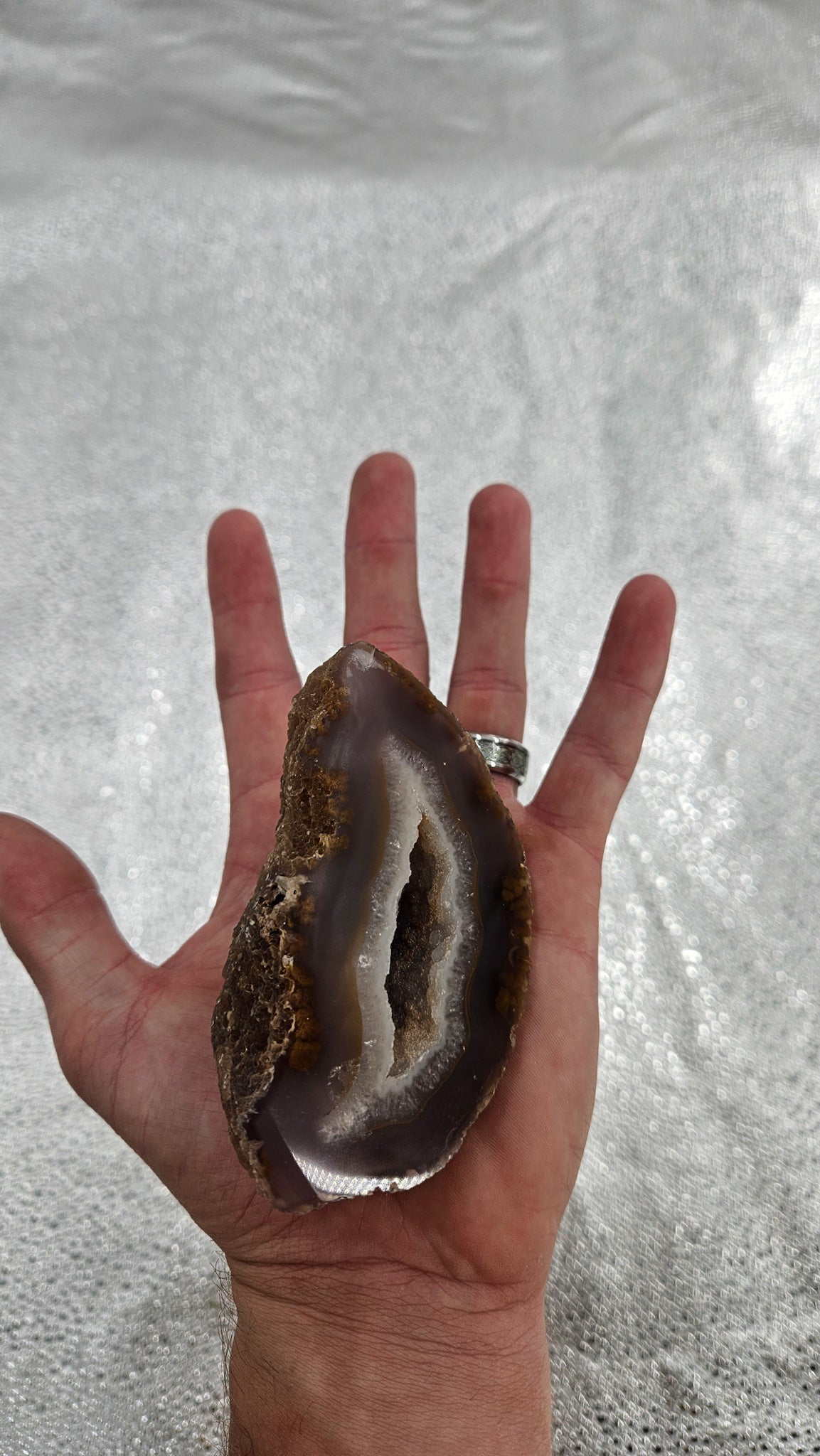 Brazilian Druzy Agate Geode - 3.5 in, 9.5 oz