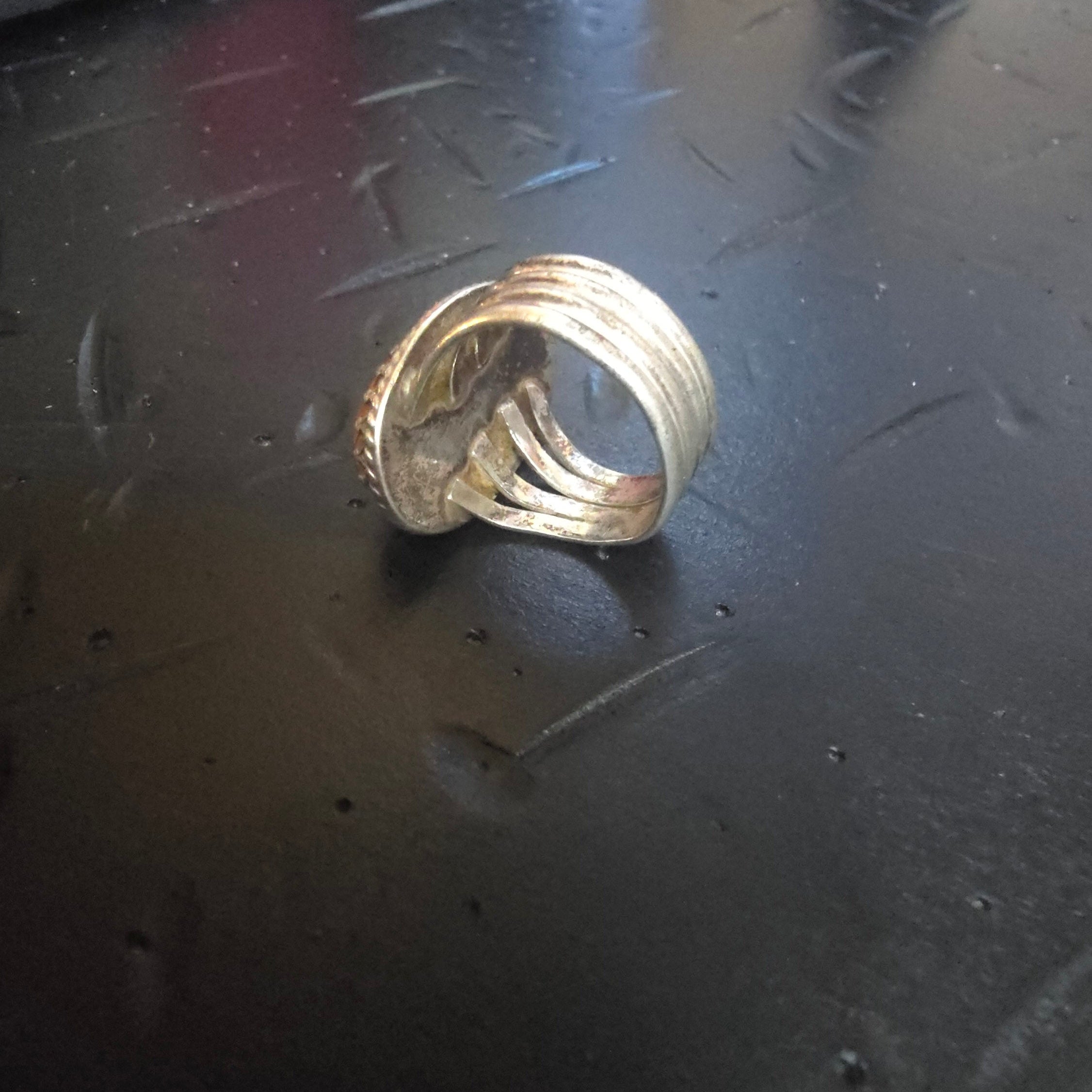 Vintage Fire Opal Style Statement Ring Size 6.5 – Artisan Fashion Ring