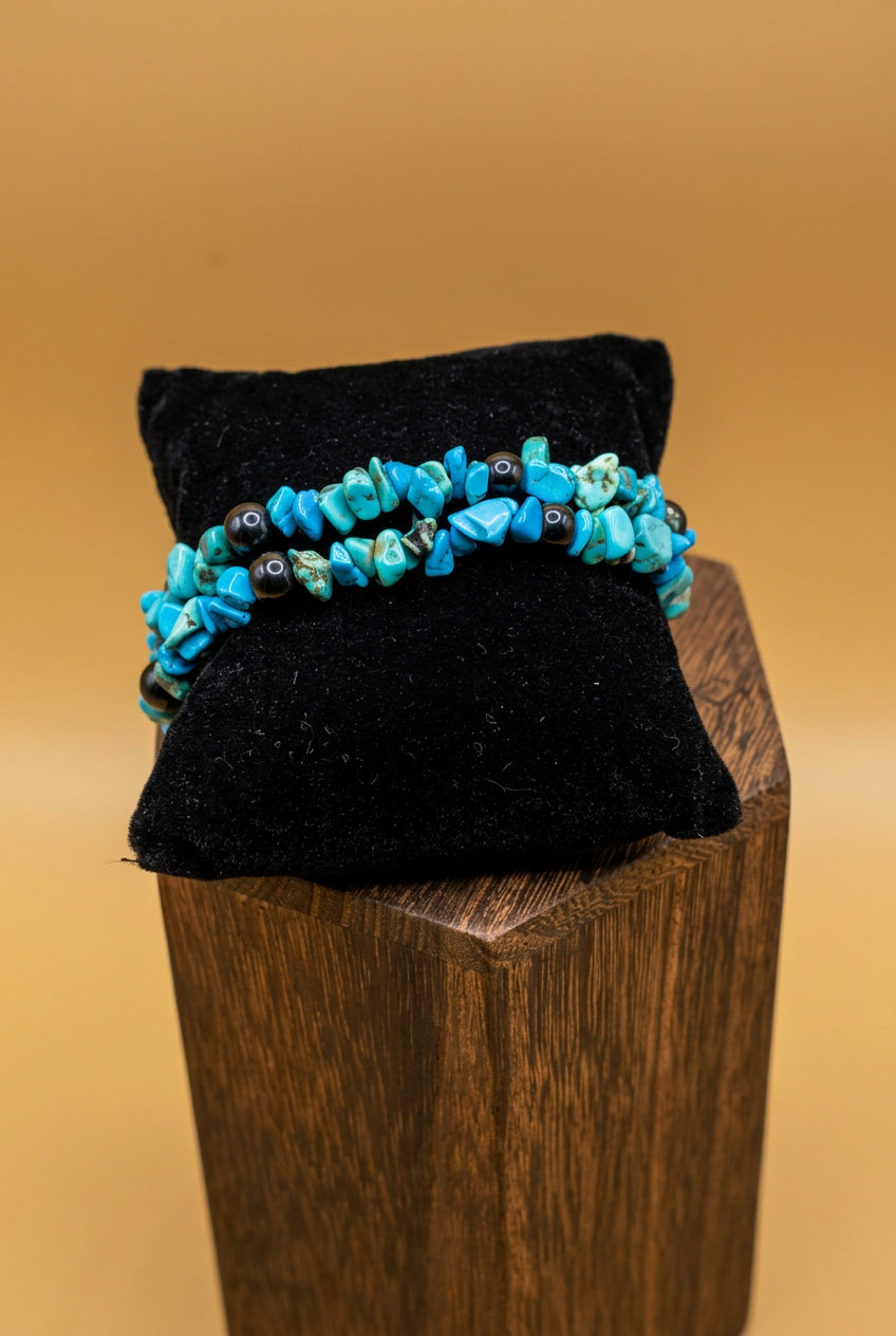 Turquoise Cross Necklace Bracelet Set