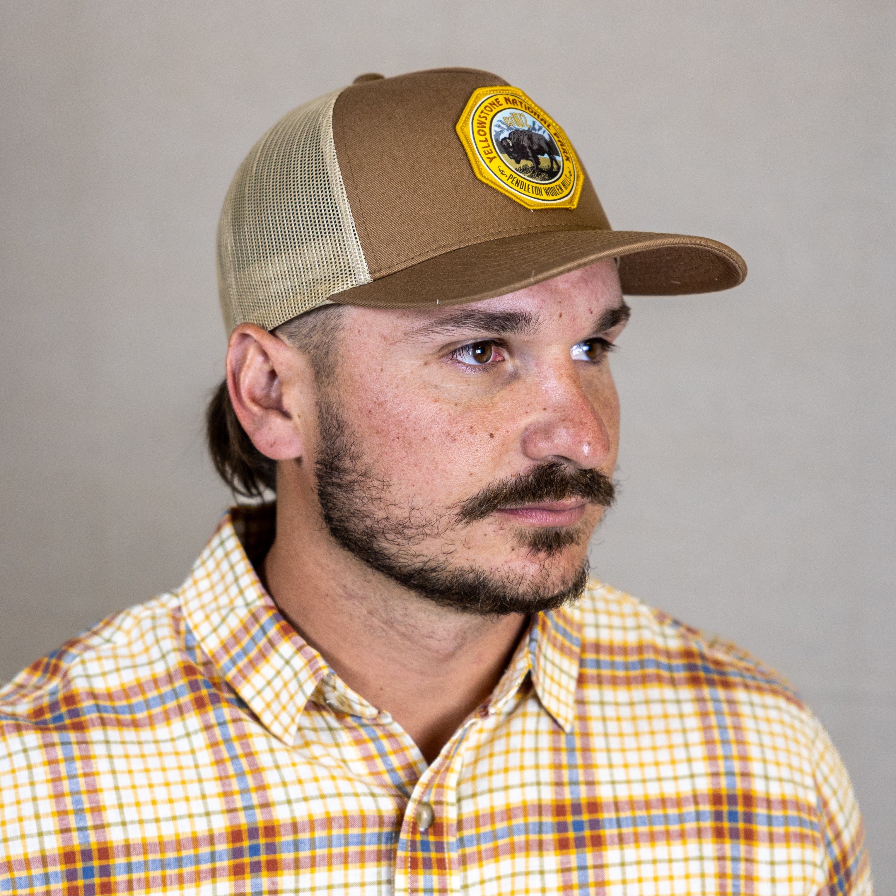 Yellowstone National Park Dark Tan Baseball Cap