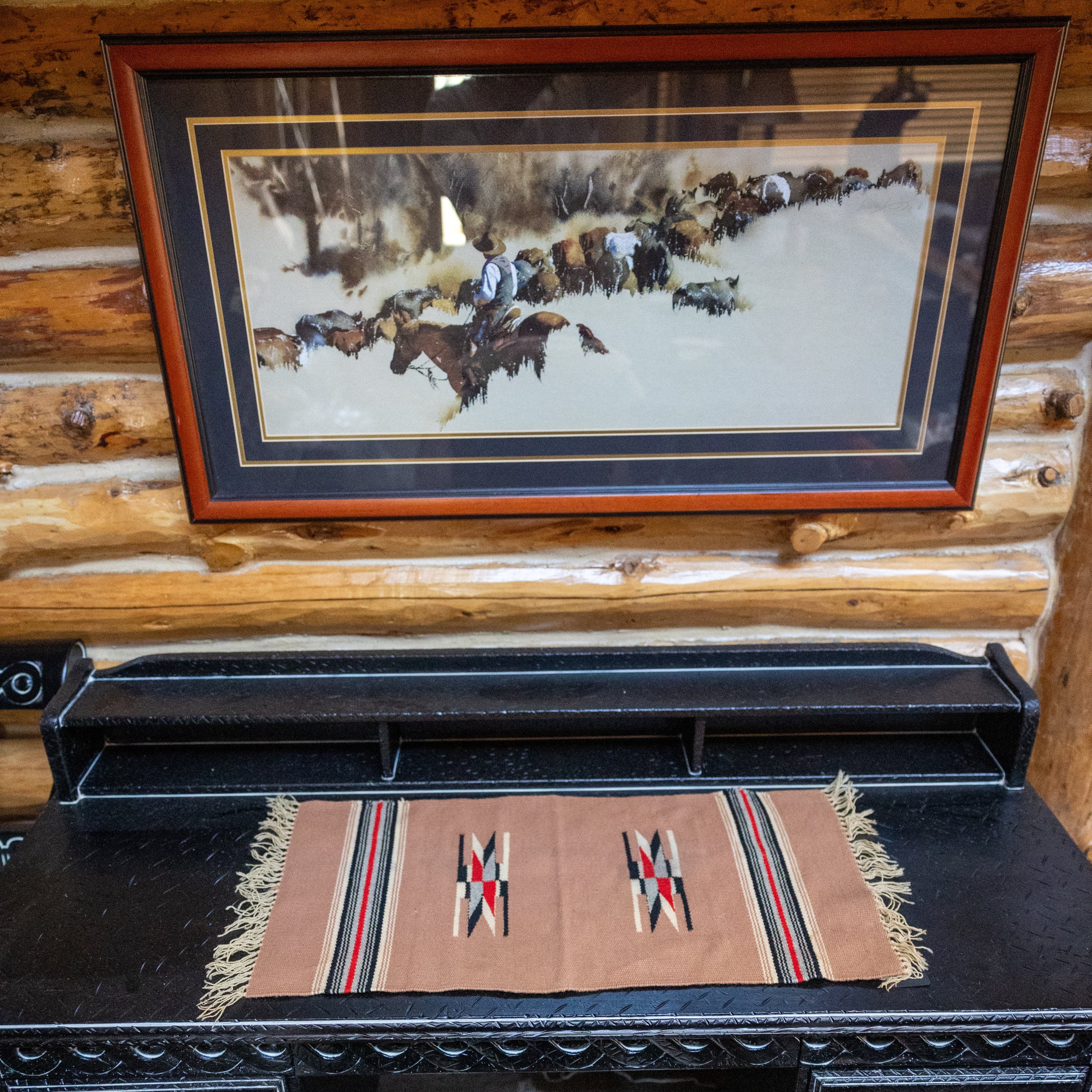 Native American Weaved Table Runner Sandy-Tan Colored