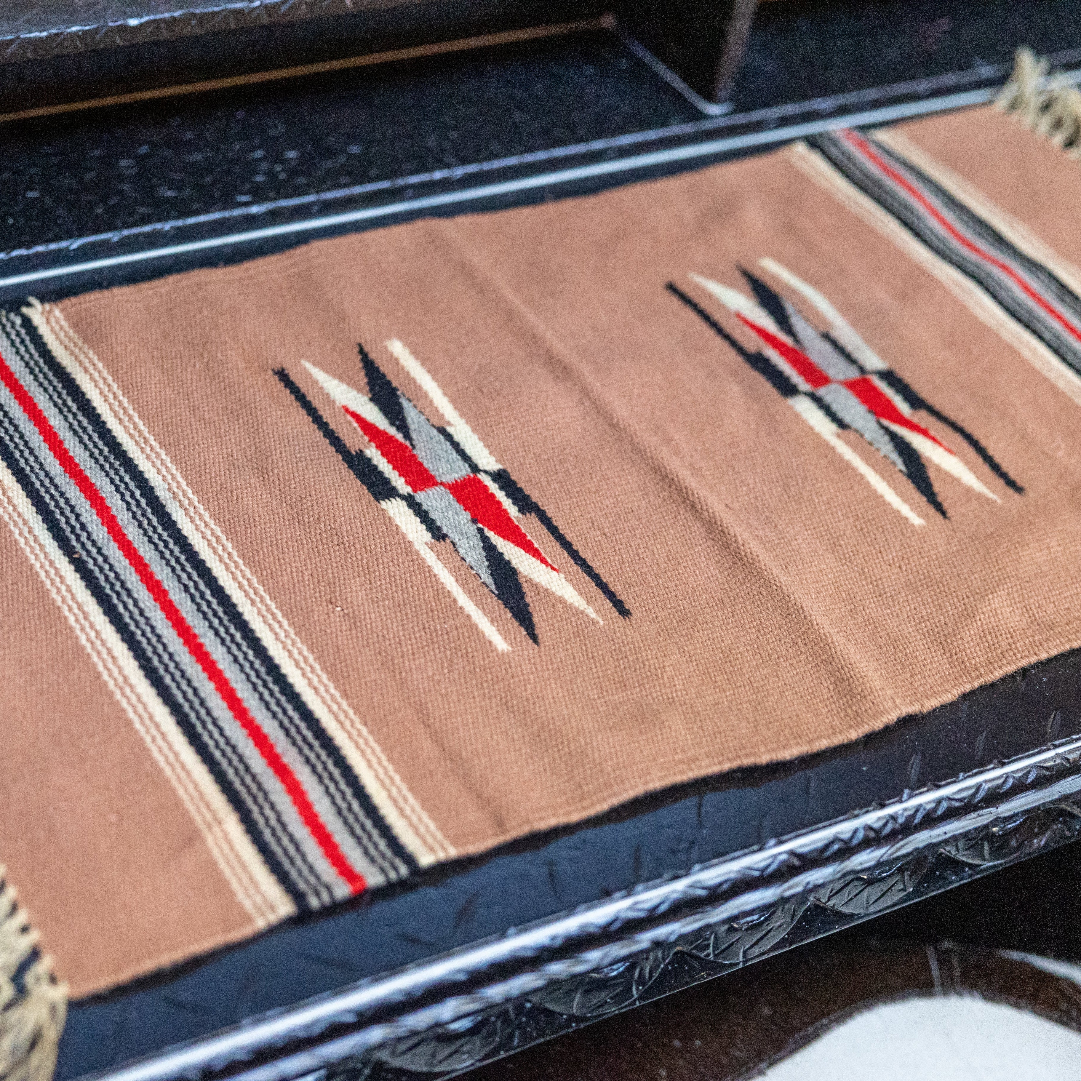 Native American Weaved Table Runner Sandy-Tan Colored