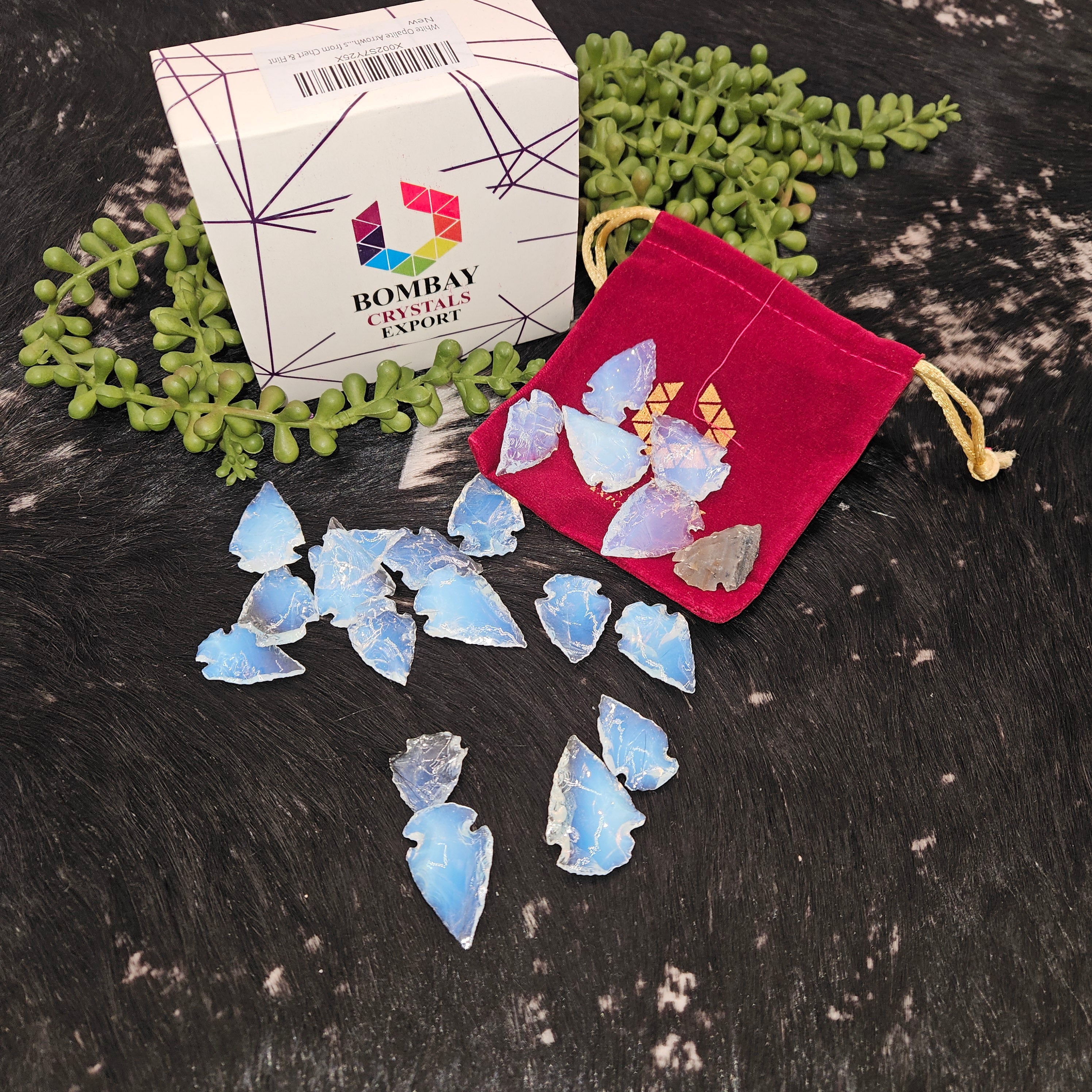 Full Set White Raw Opalite Arrowhead