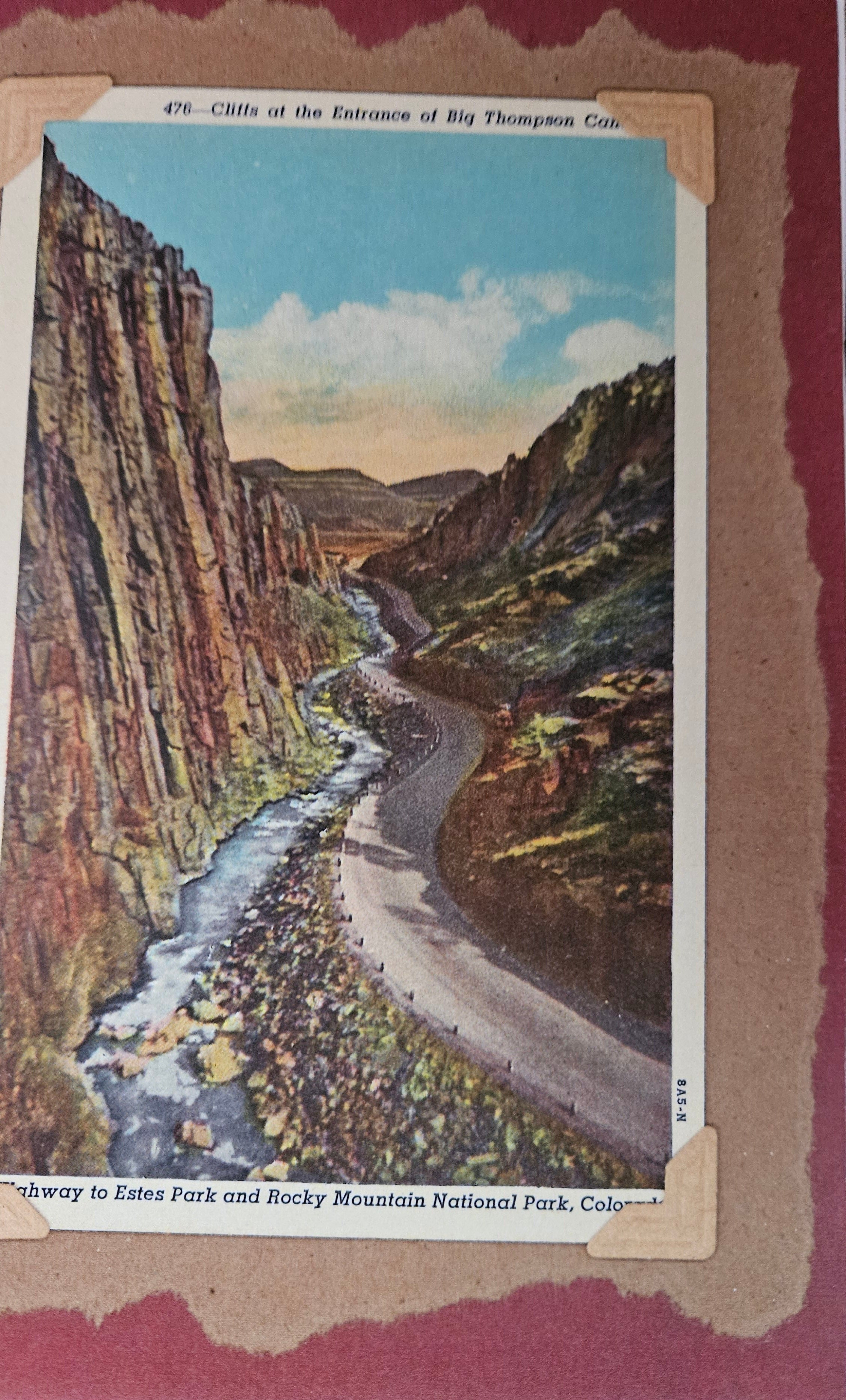 Beautifully Hand Crafted Custom Created Greeting Card Series by Diane Stegman "Cliffs at the Entrance of Big Thompson Canyon"