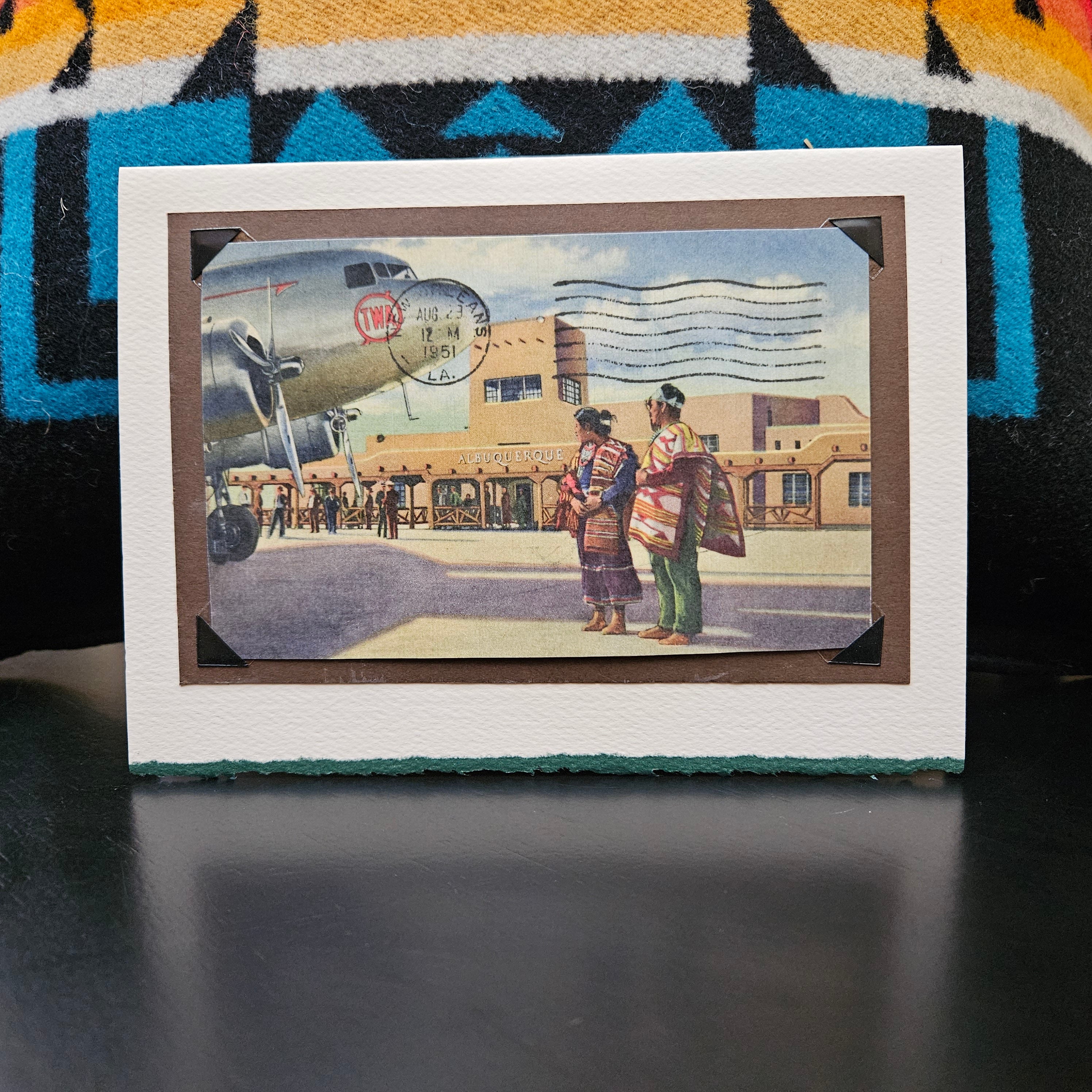Beautifully Hand Crafted Custom Created Greeting Card Series by Diane Stegman "Albuquerque Airport"