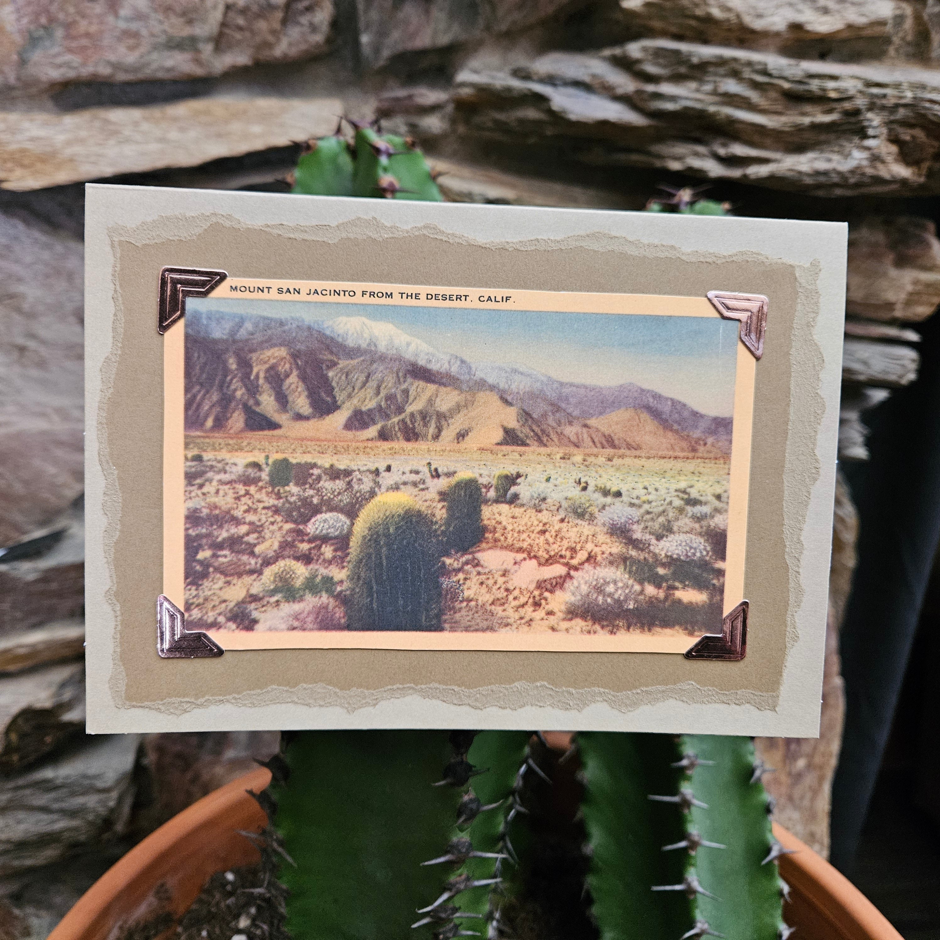 Beautifully Hand Crafted Custom Created Greeting Card Series by Diane Stegman "Mount San Jacinto from the Desert"