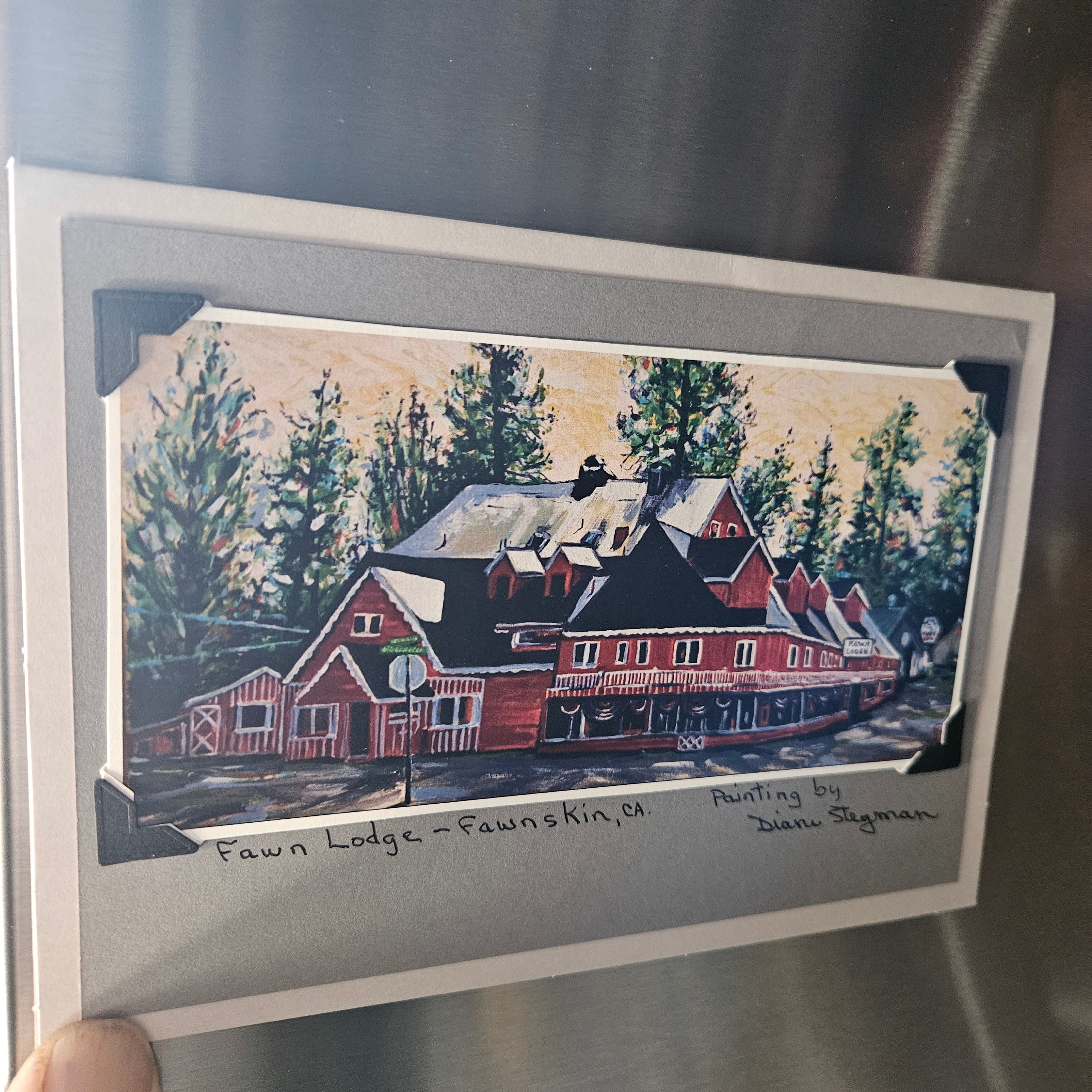 Beautifully Hand Crafted Custom Created Greeting Card Series by Diane Stegman "Fawn Lodge Fawnskin, California"