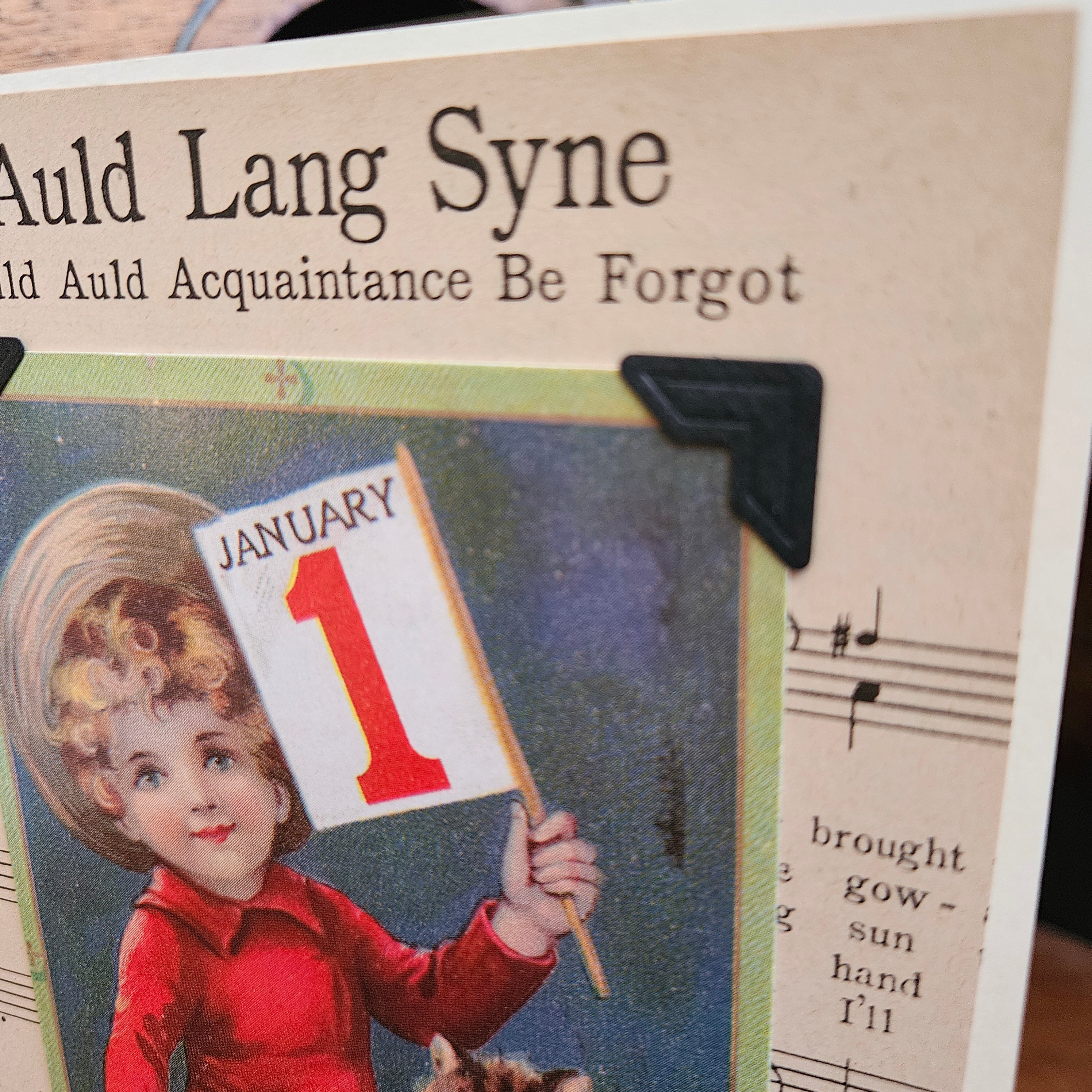 Beautifully Hand Crafted Custom Created Greeting Card Series by Diane Stegman "Auld Lang Syne"