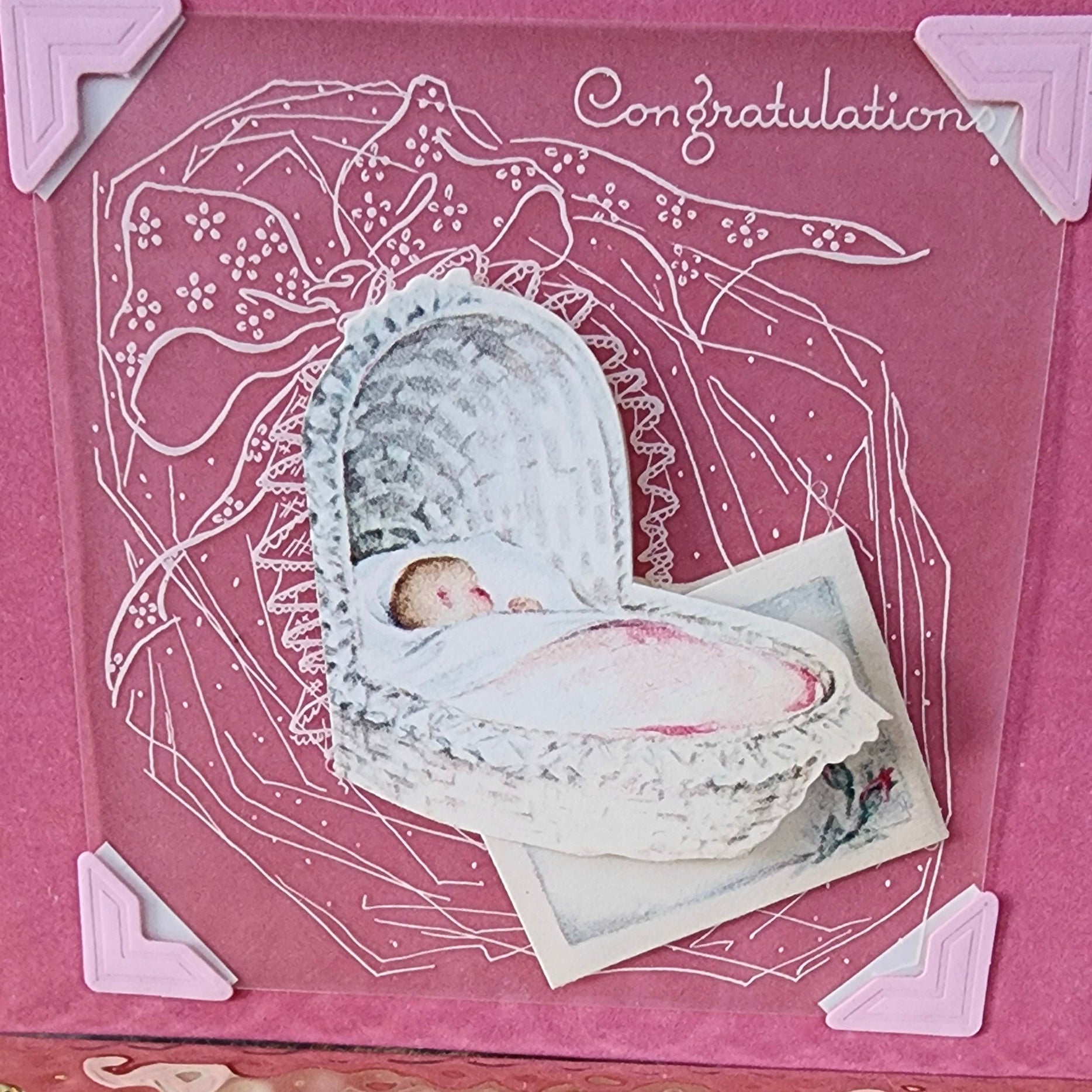 Beautifully Hand Crafted Custom Created Greeting Card Series by Diane Stegman "Baby Carriage"