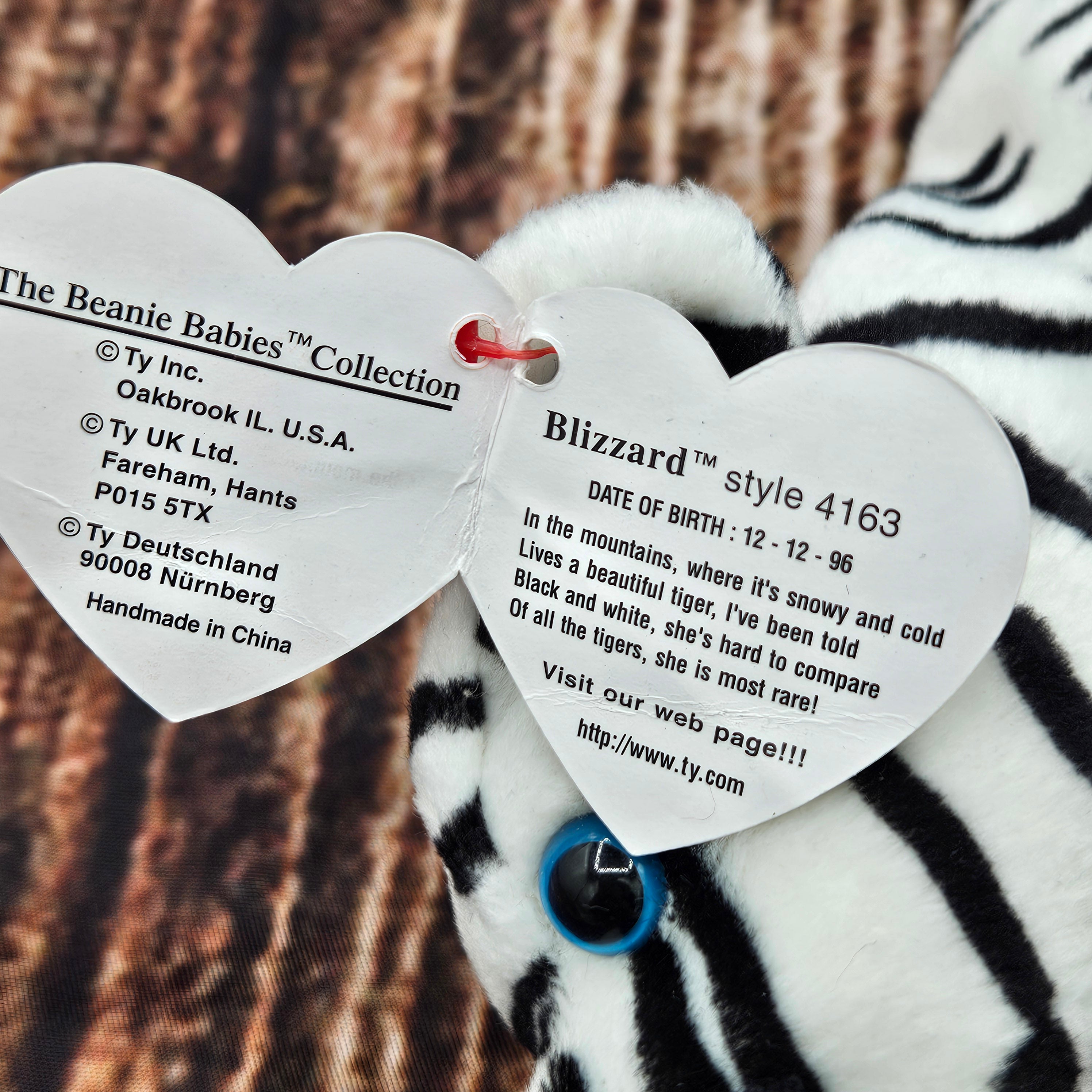 Ty Beanie Babies "Blizzard the White Tiger"