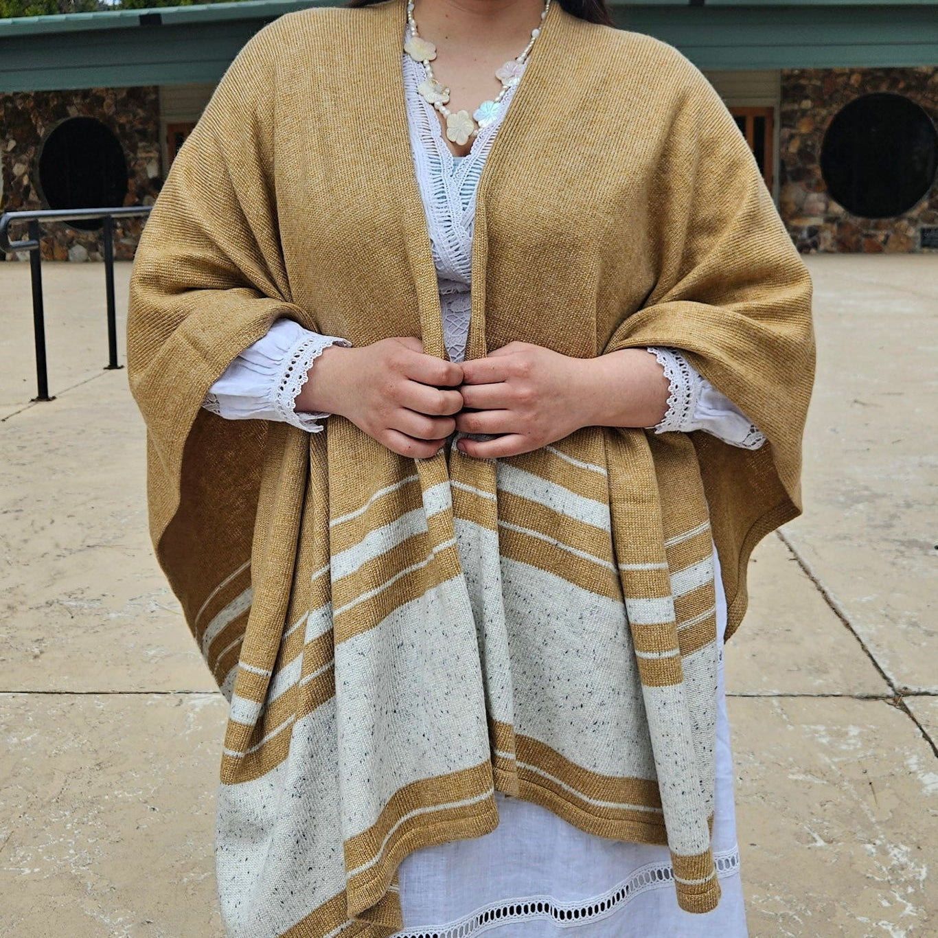 Soft Surrounding Leonie Boho Topper Wrap Camel Colored