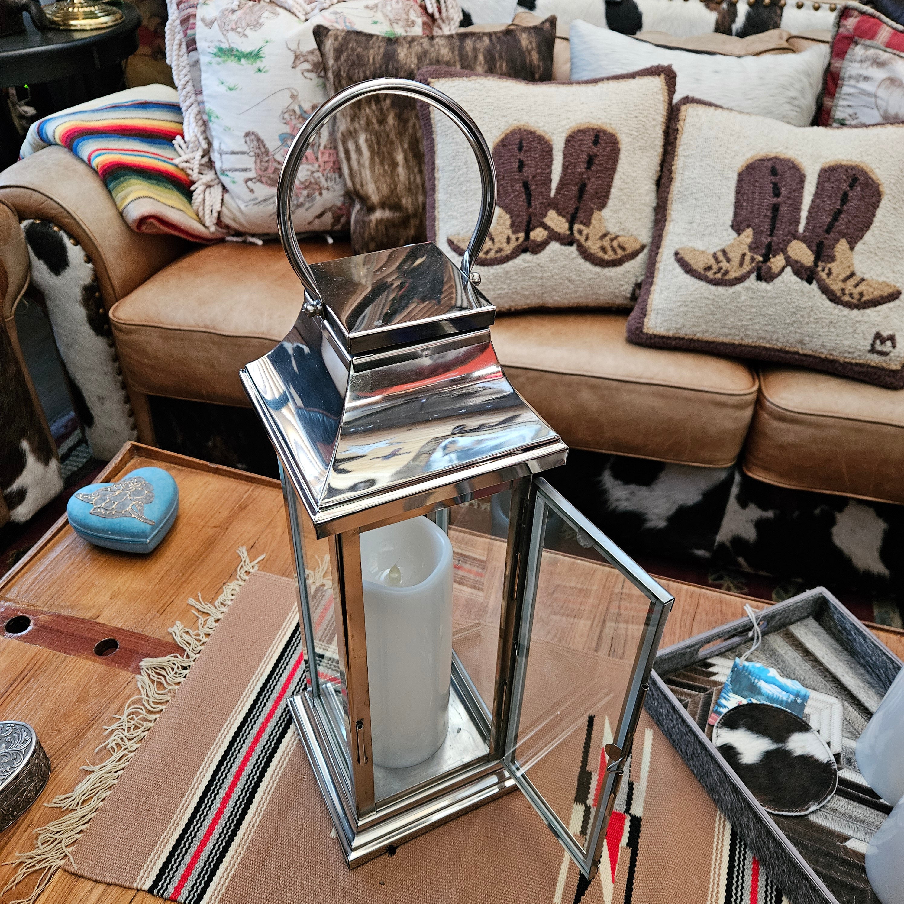 Chrome Hurricane Lantern