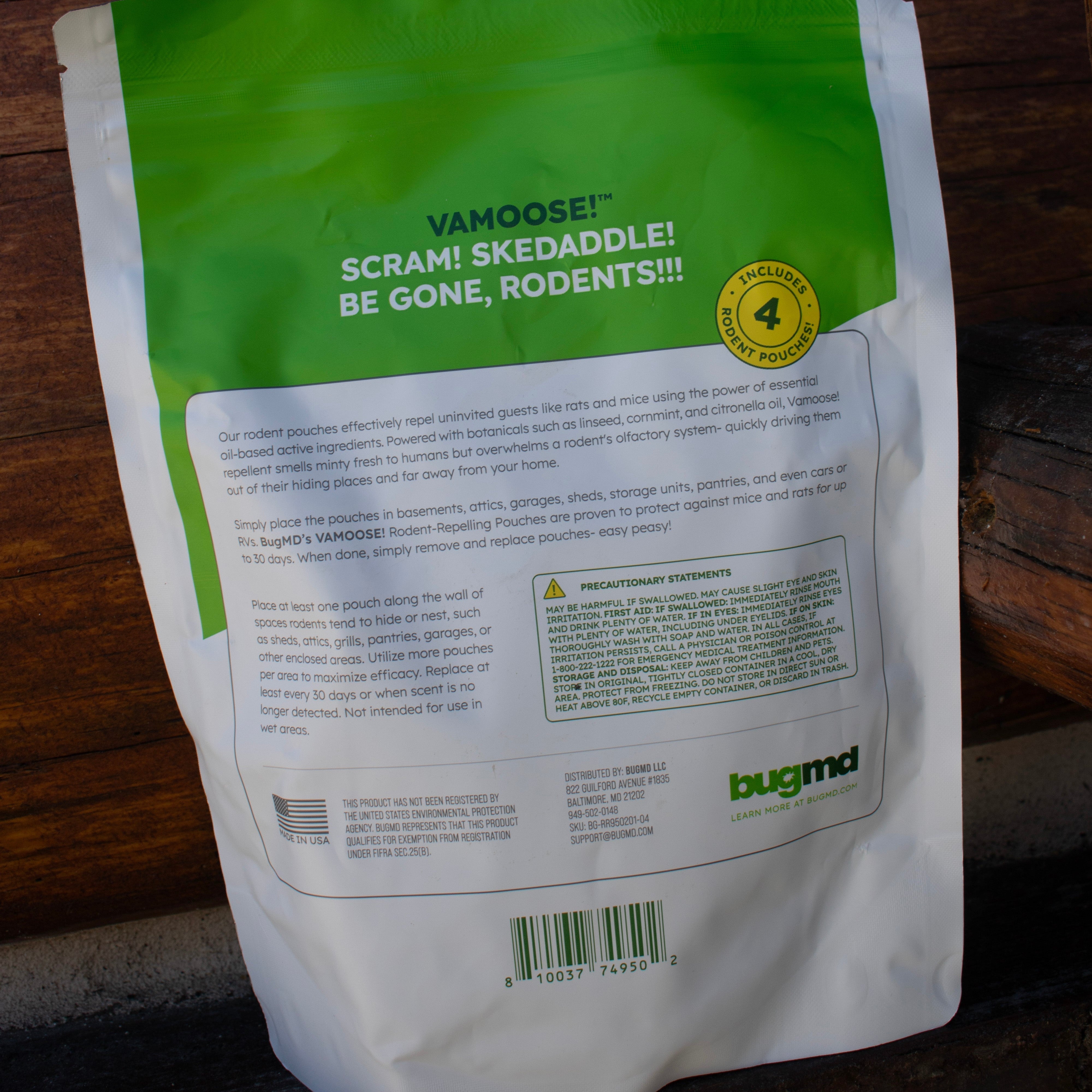 BugMD Vamoose Rodent Repellent Pouches