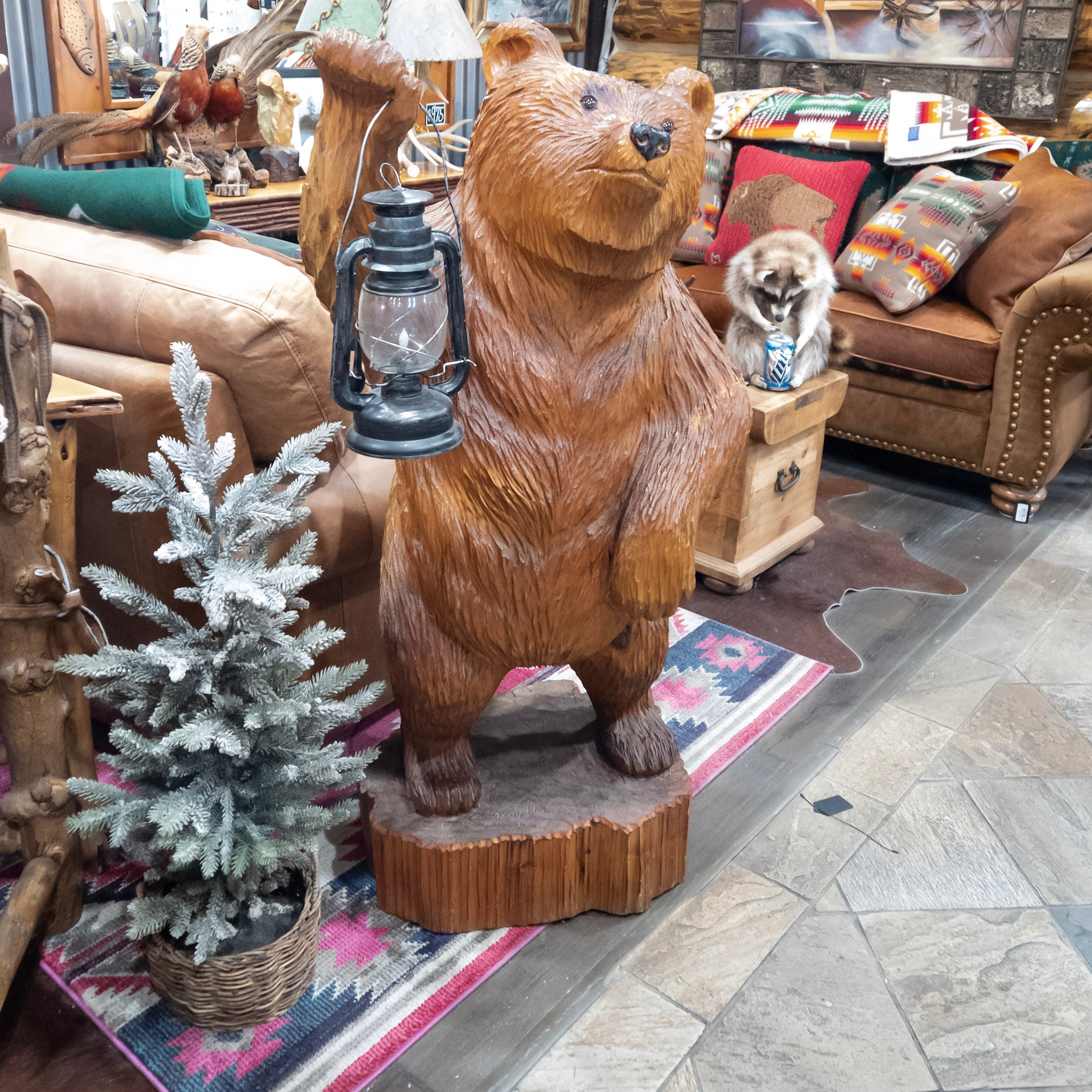 original hand carved wooden bear by Ray Hamari (1997)