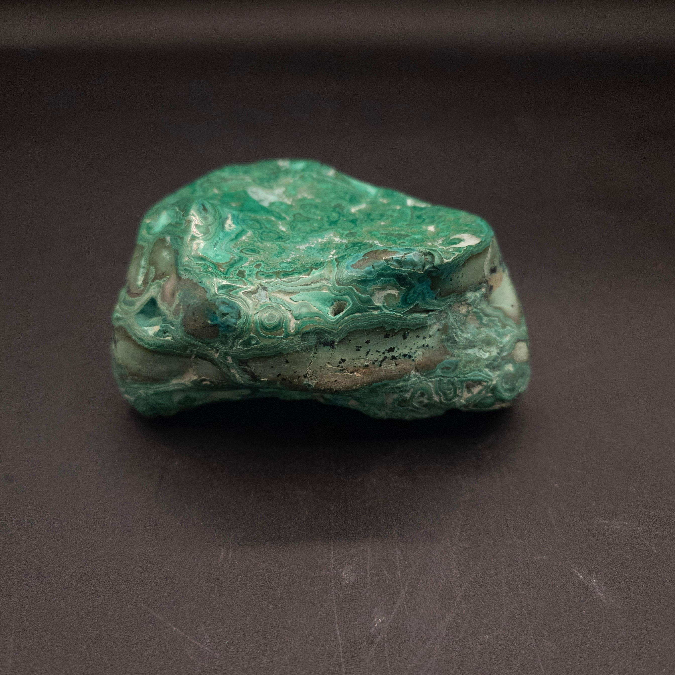 Polished Green Malachite with Swirls