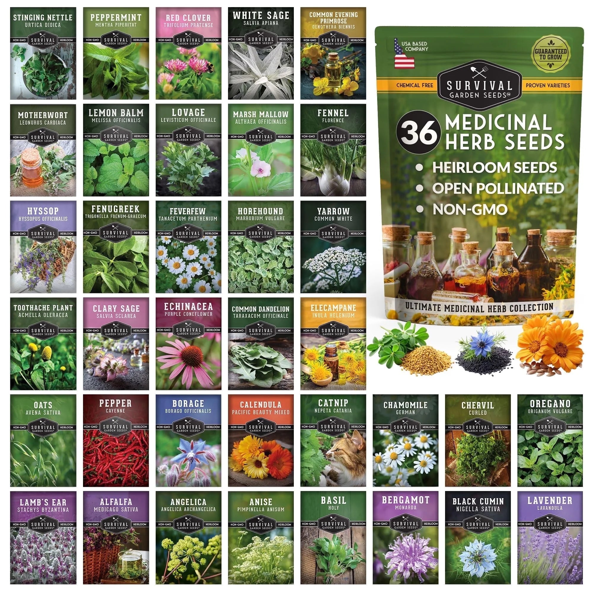 Survival Garden Seeds Ultimate Medicinal Herb Collection