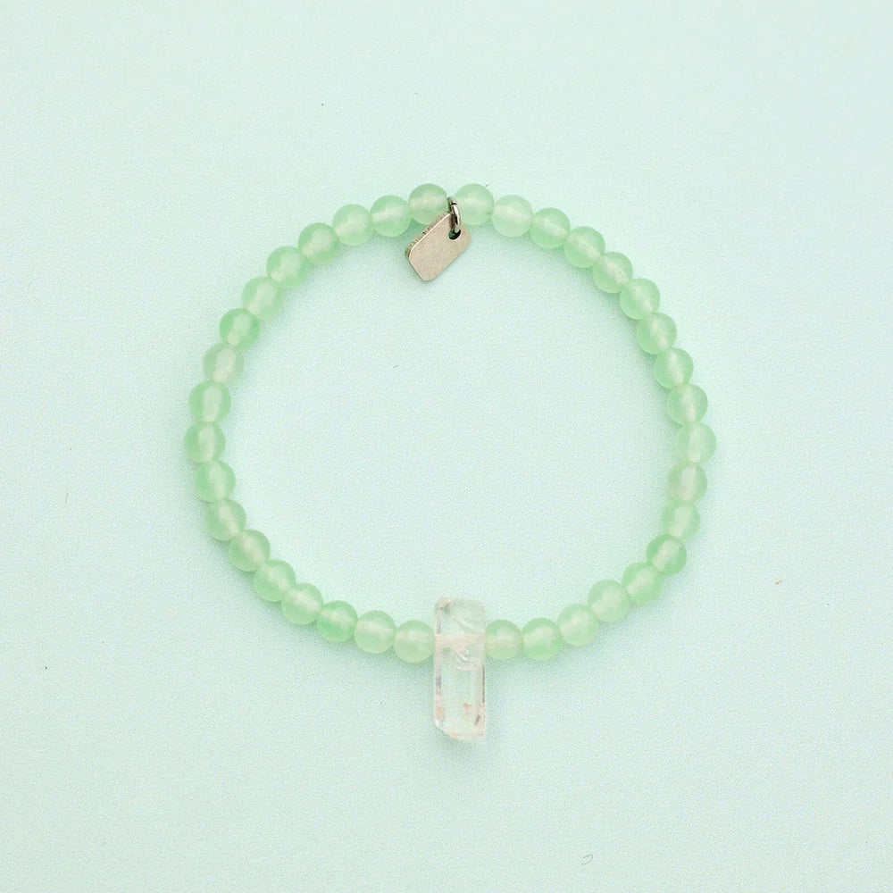 Pura Vida Green Quartz Intention Stretch Bracelet