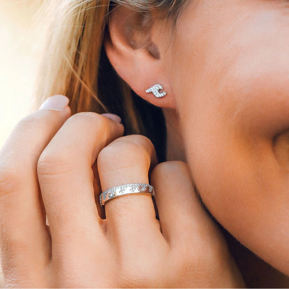 Pura Vida Crystal Wave Earring & Ring Set