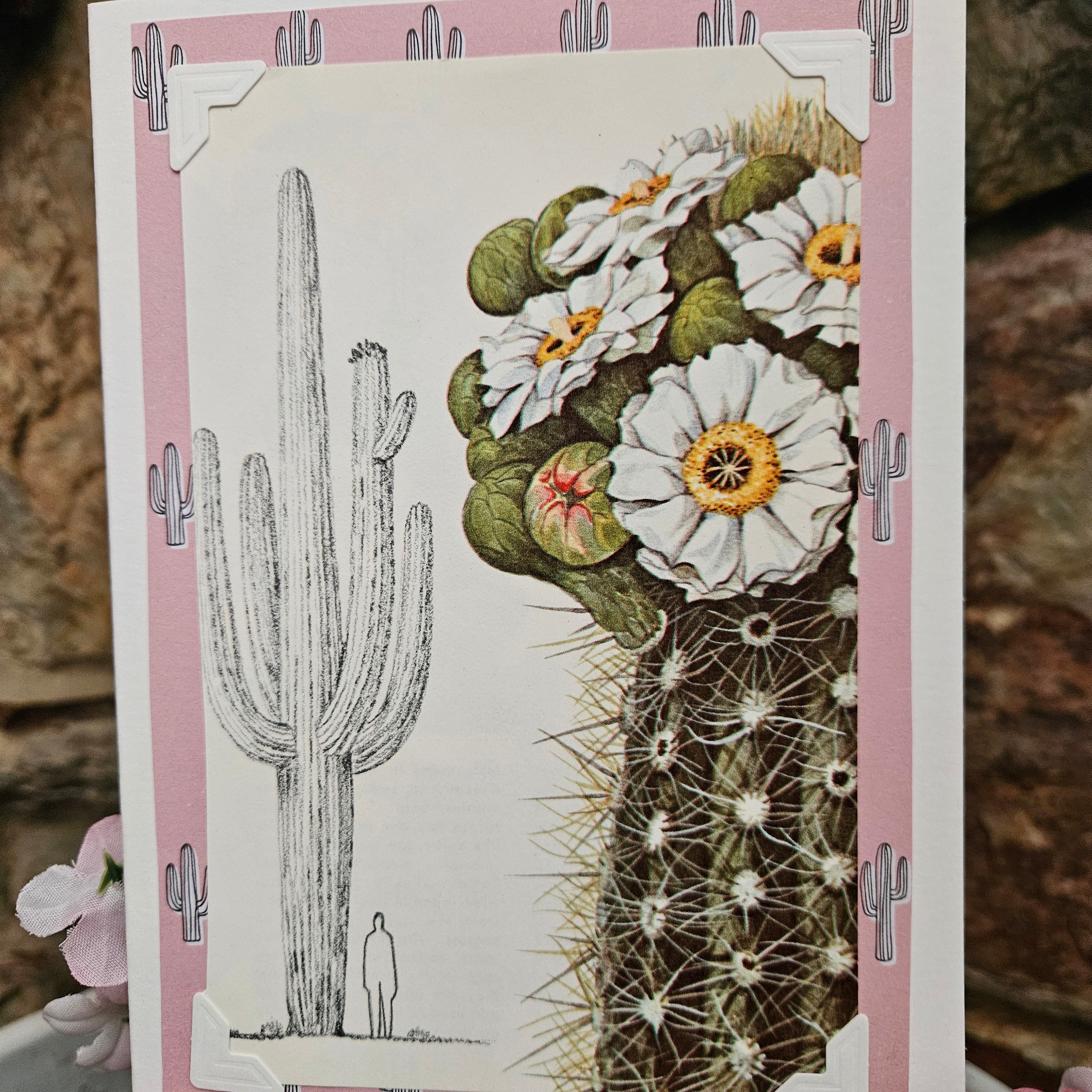 Beautifully Hand Crafted Custom Created Greeting Card Series by Diane Stegman "Gigantic Saguaro Cactus"