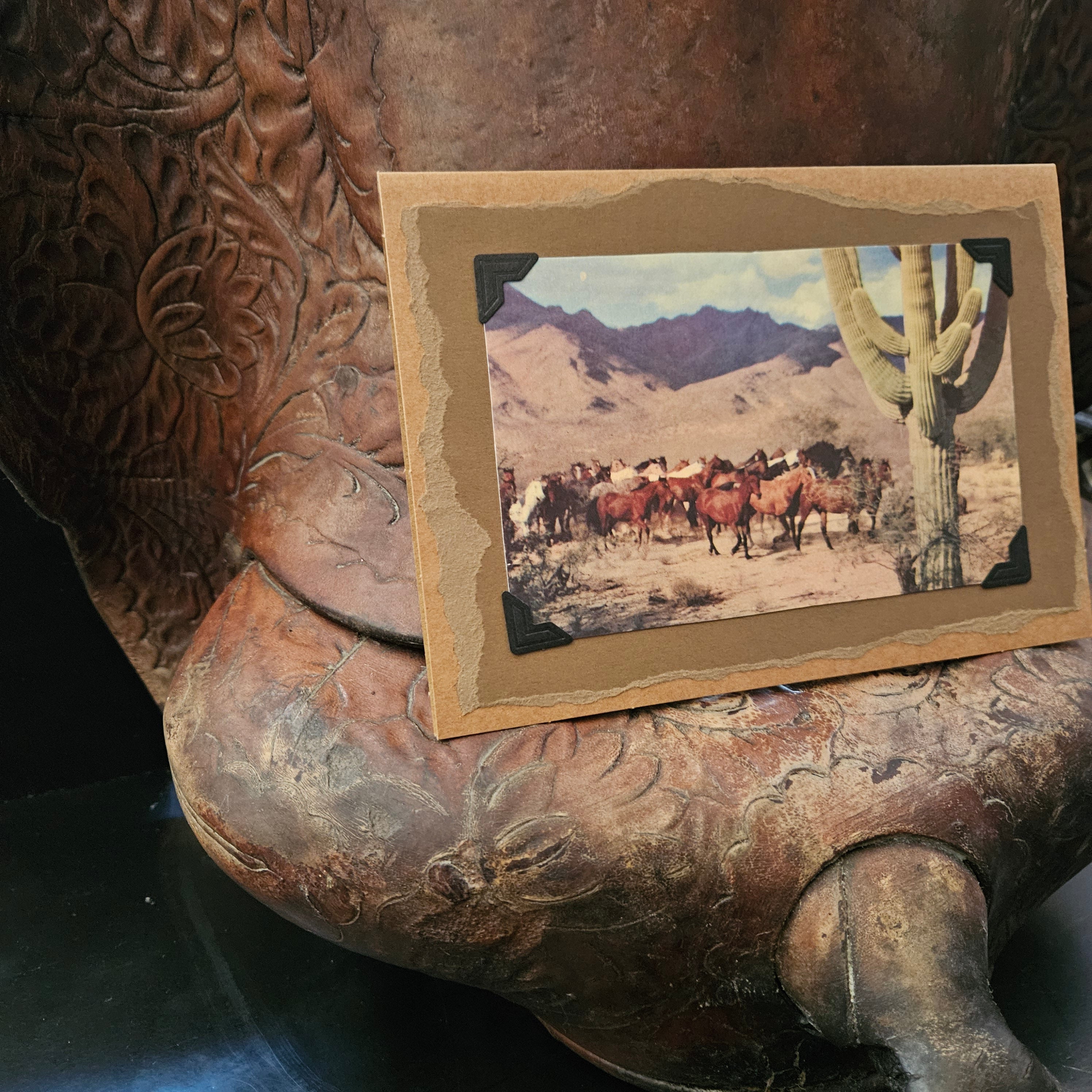 Beautifully Hand Crafted Custom Created Greeting Card Series by Diane Stegman "Herd of Horses"