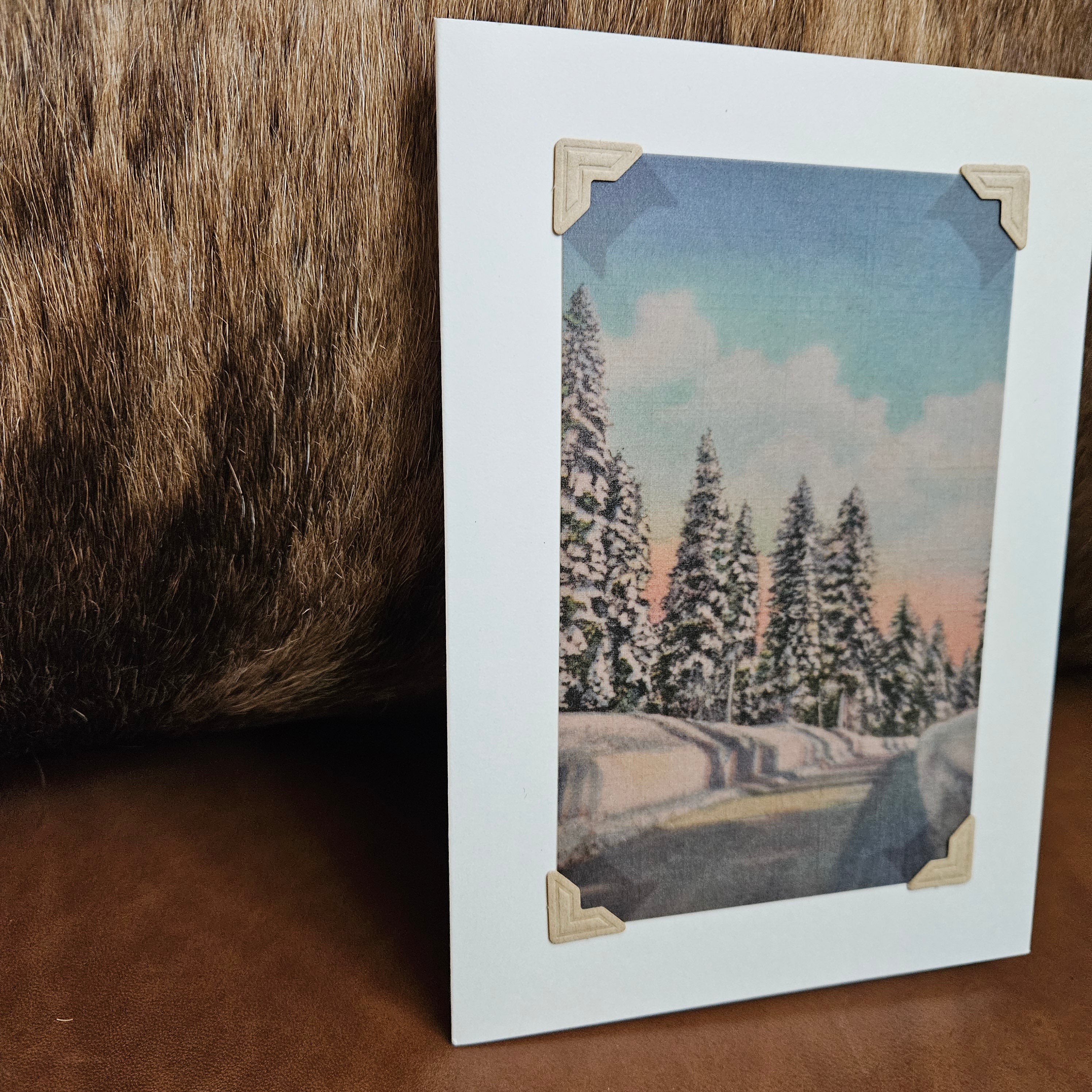 Beautifully Hand Crafted Custom Created Greeting Card Series by Diane Stegman "Snowy Road"