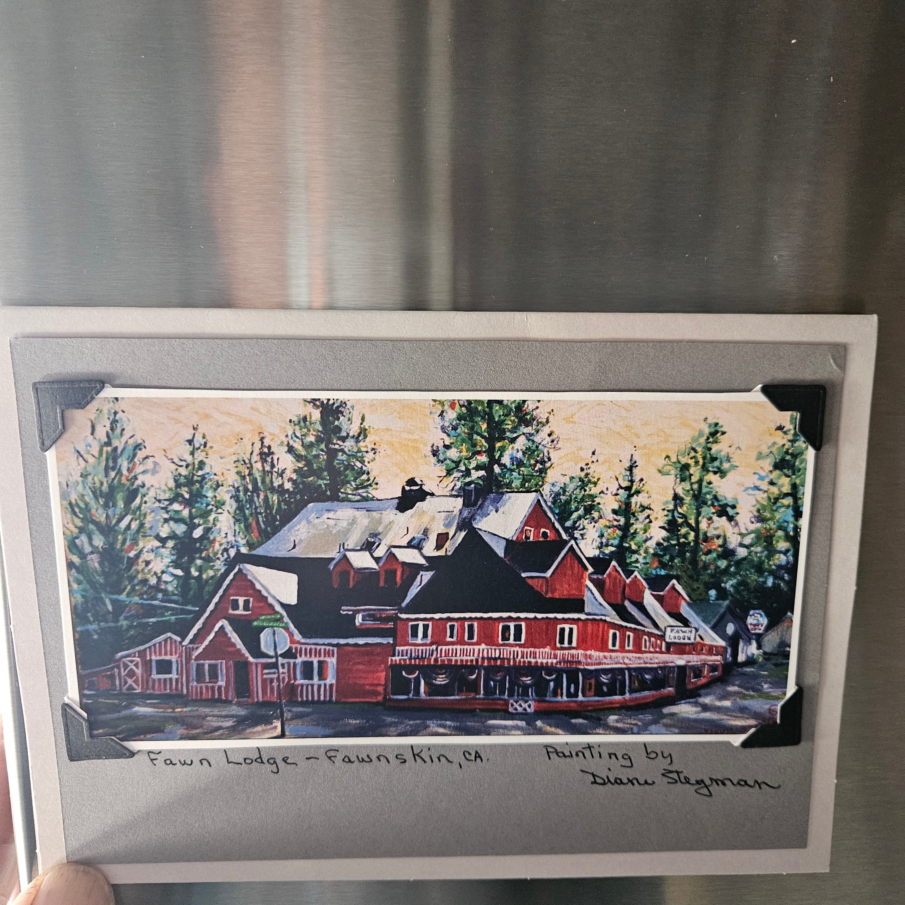 Beautifully Hand Crafted Custom Created Greeting Card Series by Diane Stegman "Fawn Lodge Fawnskin, California"