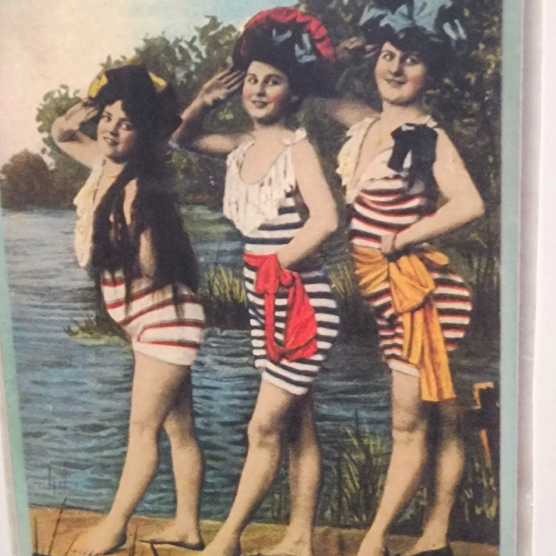 Beautifully Hand Crafted Custom Created Greeting Card Series by Diane Stegman "Vintage Female Swimsuits"