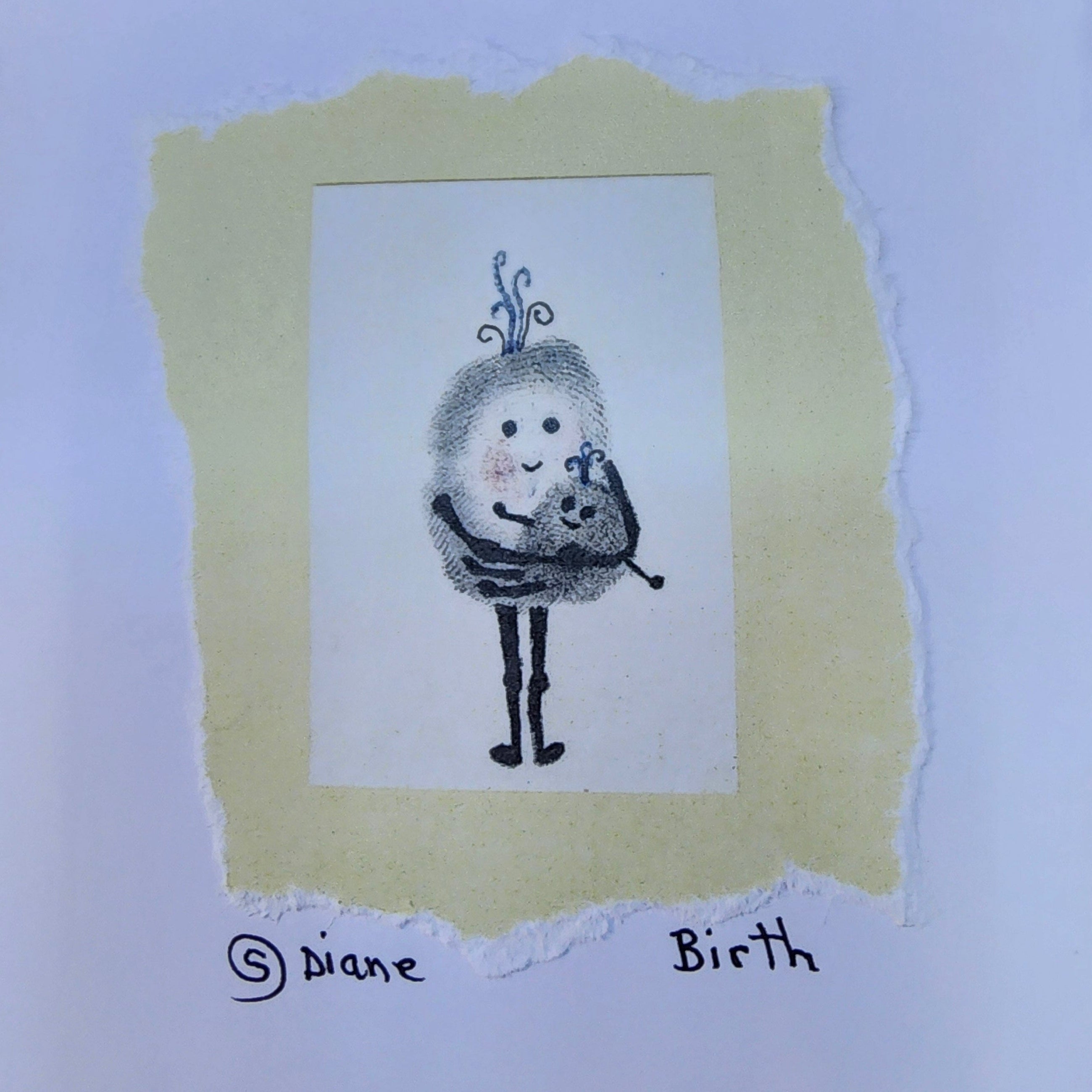 Beautifully Hand Crafted Custom Created Greeting Card Series by Diane Stegman "Birth"