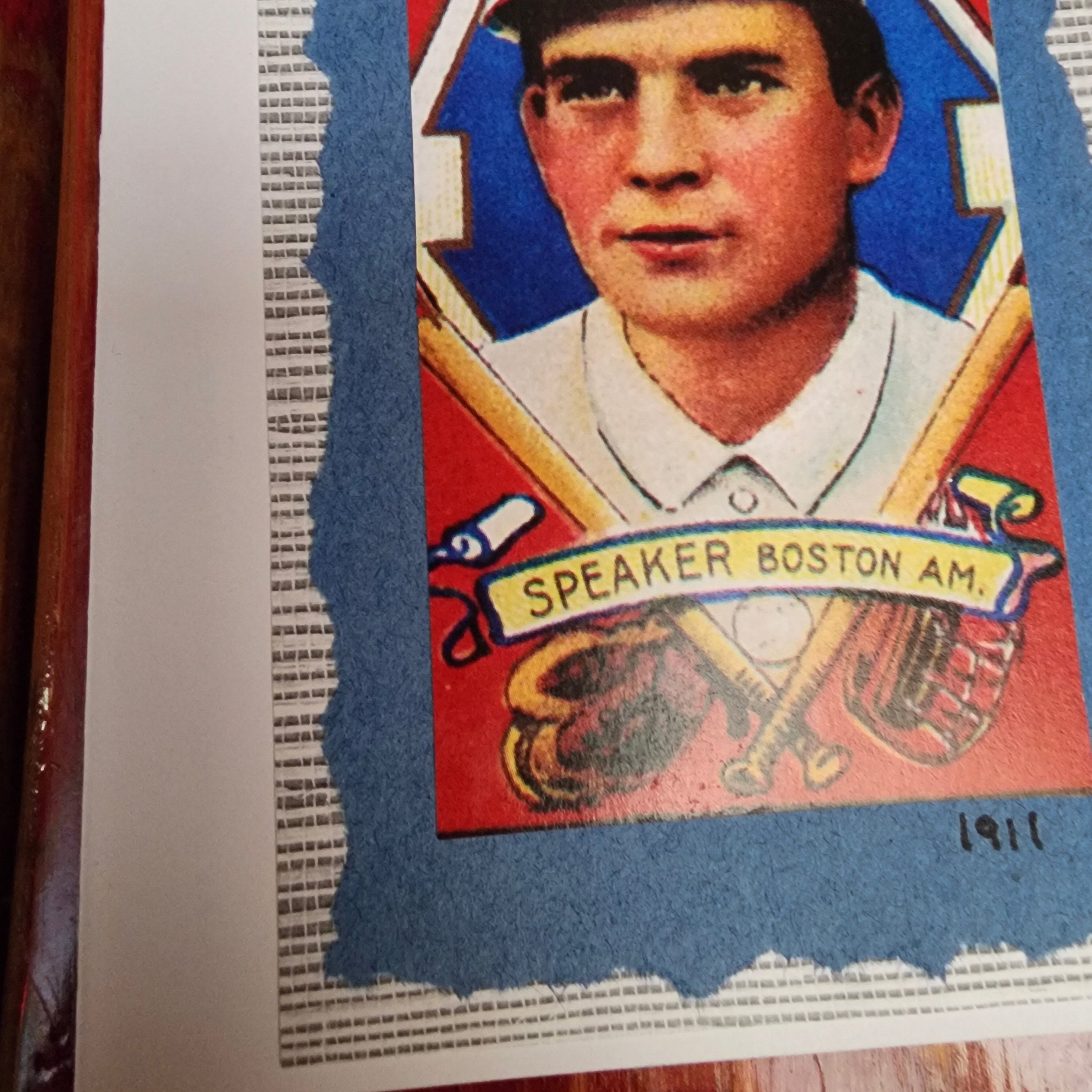 Beautifully Hand Crafted Custom Created Greeting Card Series by Diane Stegman "Red Sox"