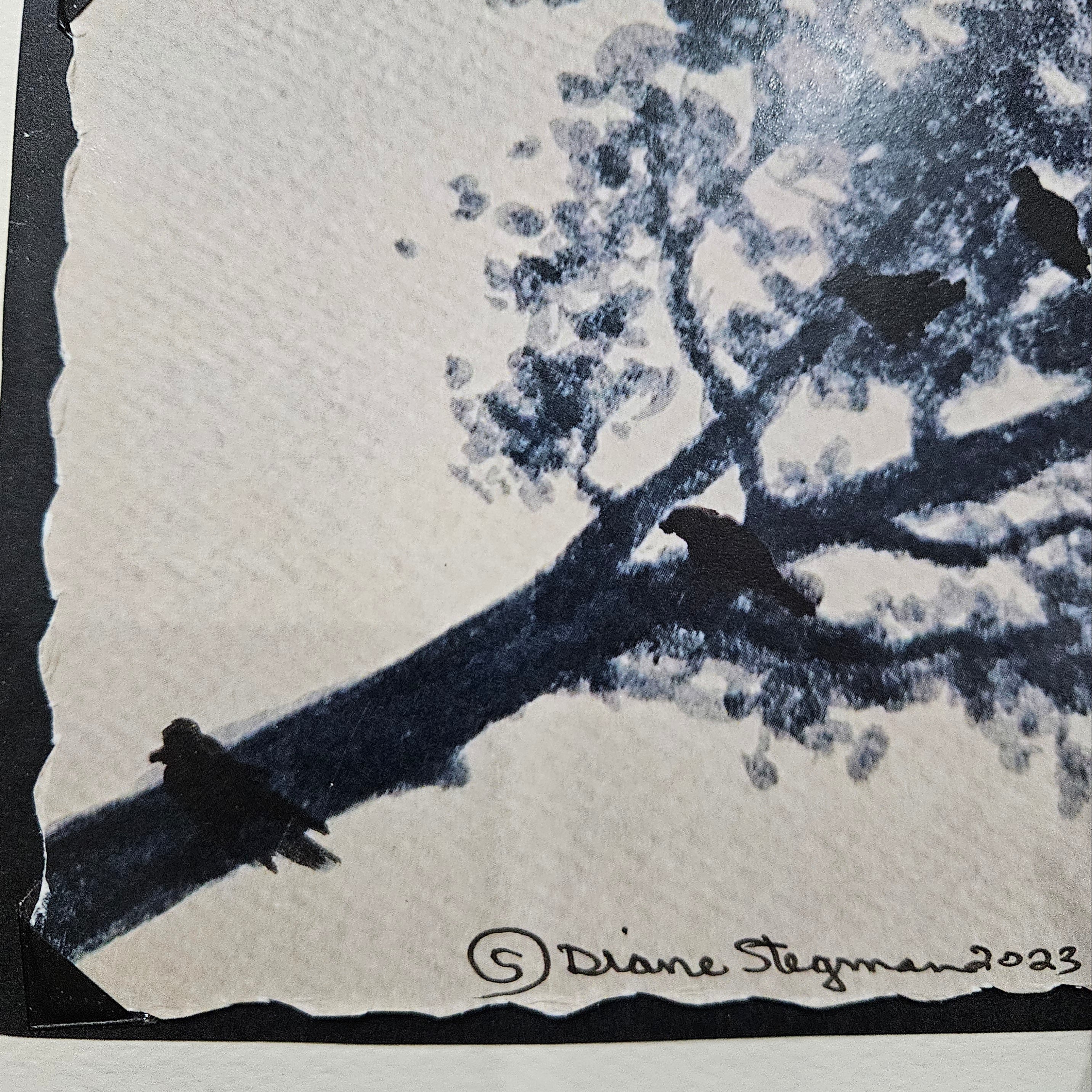 Beautifully Hand Crafted Custom Created Greeting Card Series by Diane Stegman "Birds in the Shade"