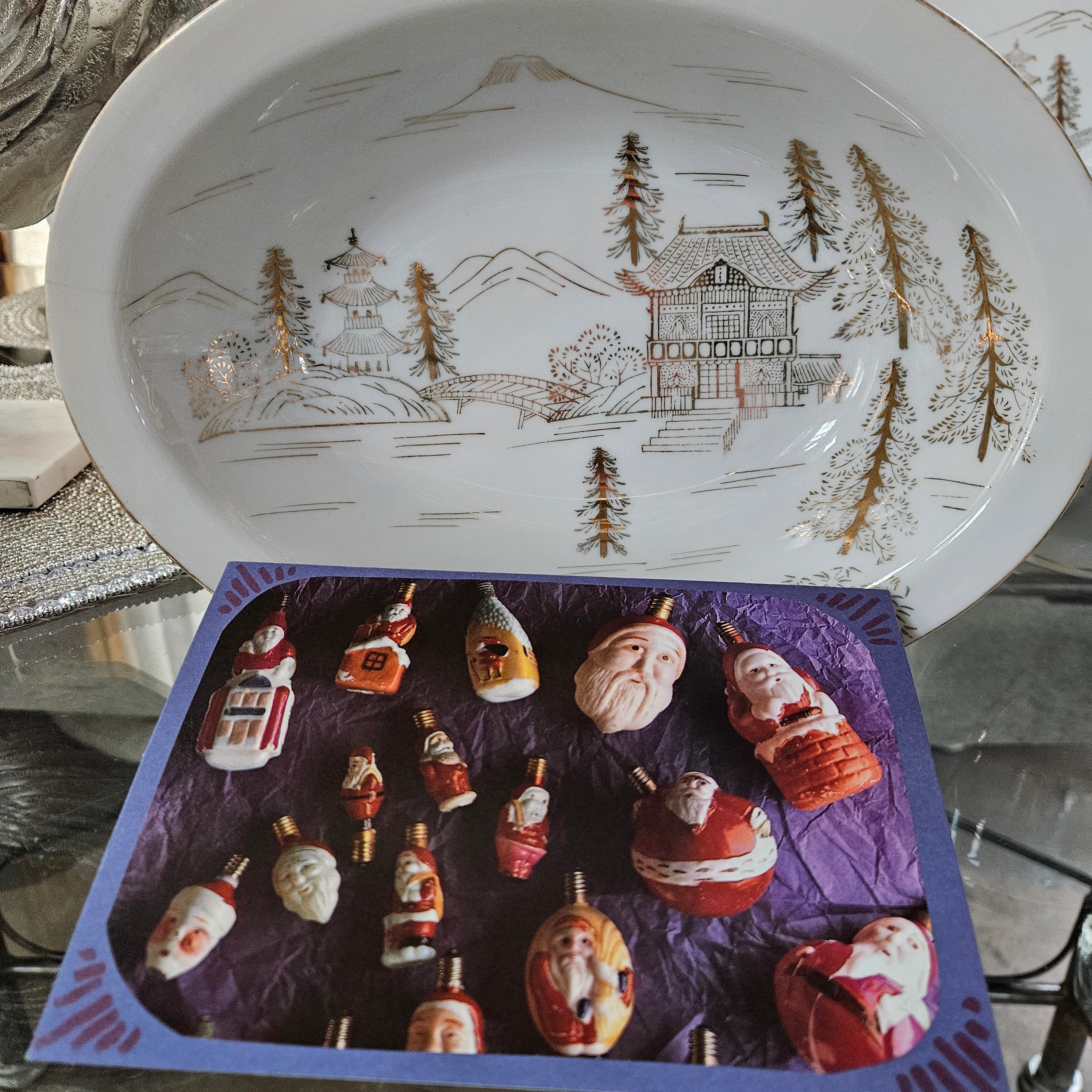 Beautifully Hand Crafted Custom Created Greeting Card Series by Diane Stegman "Santa Bulbs"