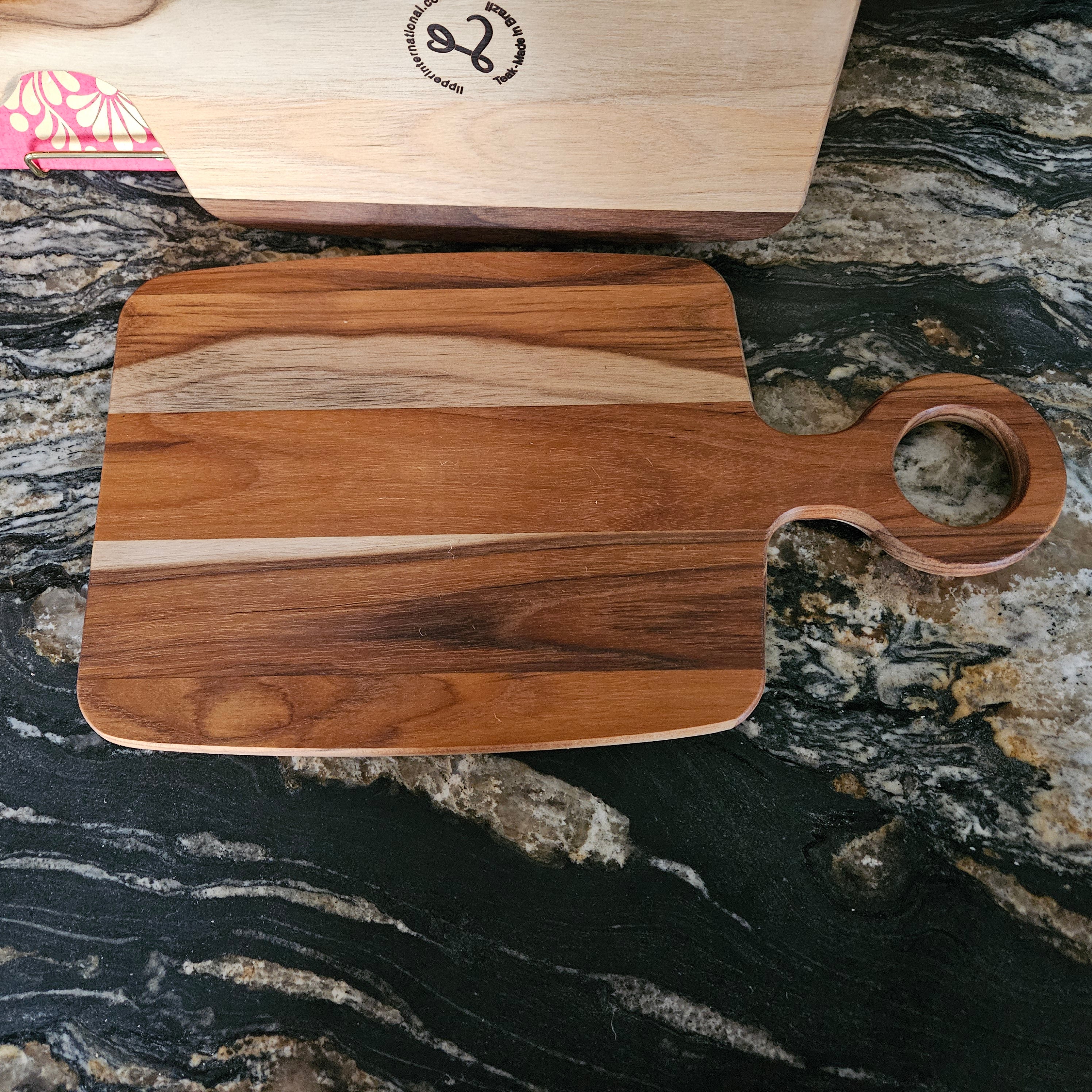 Lipper International Teak Wood Paddle Board for Cutting and Serving