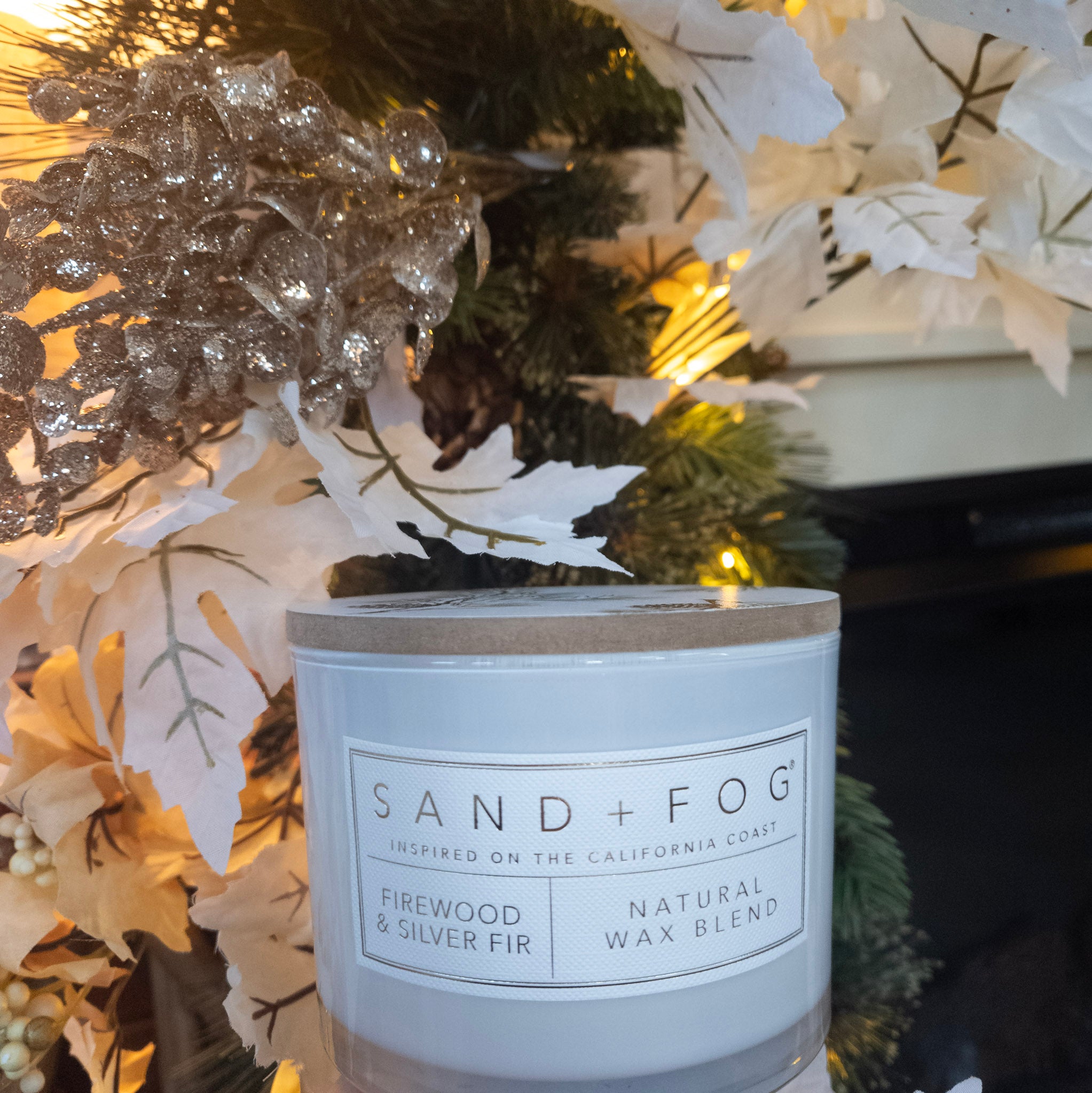 SAND+FOG firewood & silver fir scented candle