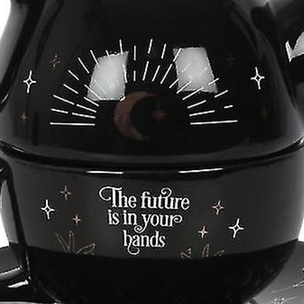 Celestial Dreams Sparkling Black Teapot Set For One
