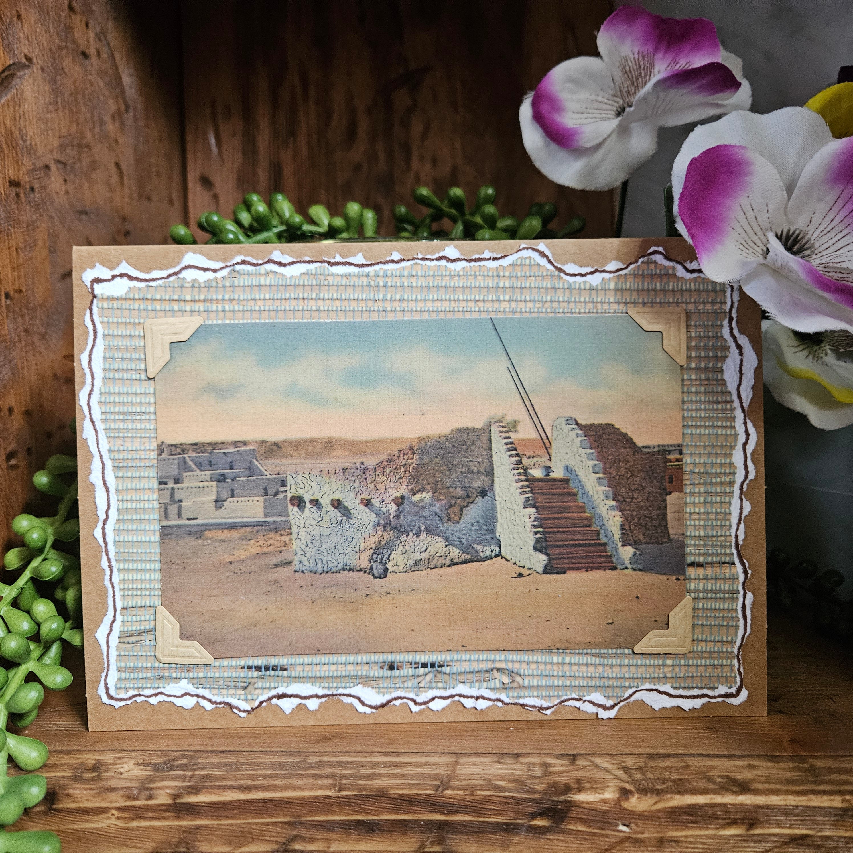 Beautifully Hand Crafted Custom Created Greeting Card Series by Diane Stegman "Pueblo Indian Kiva"