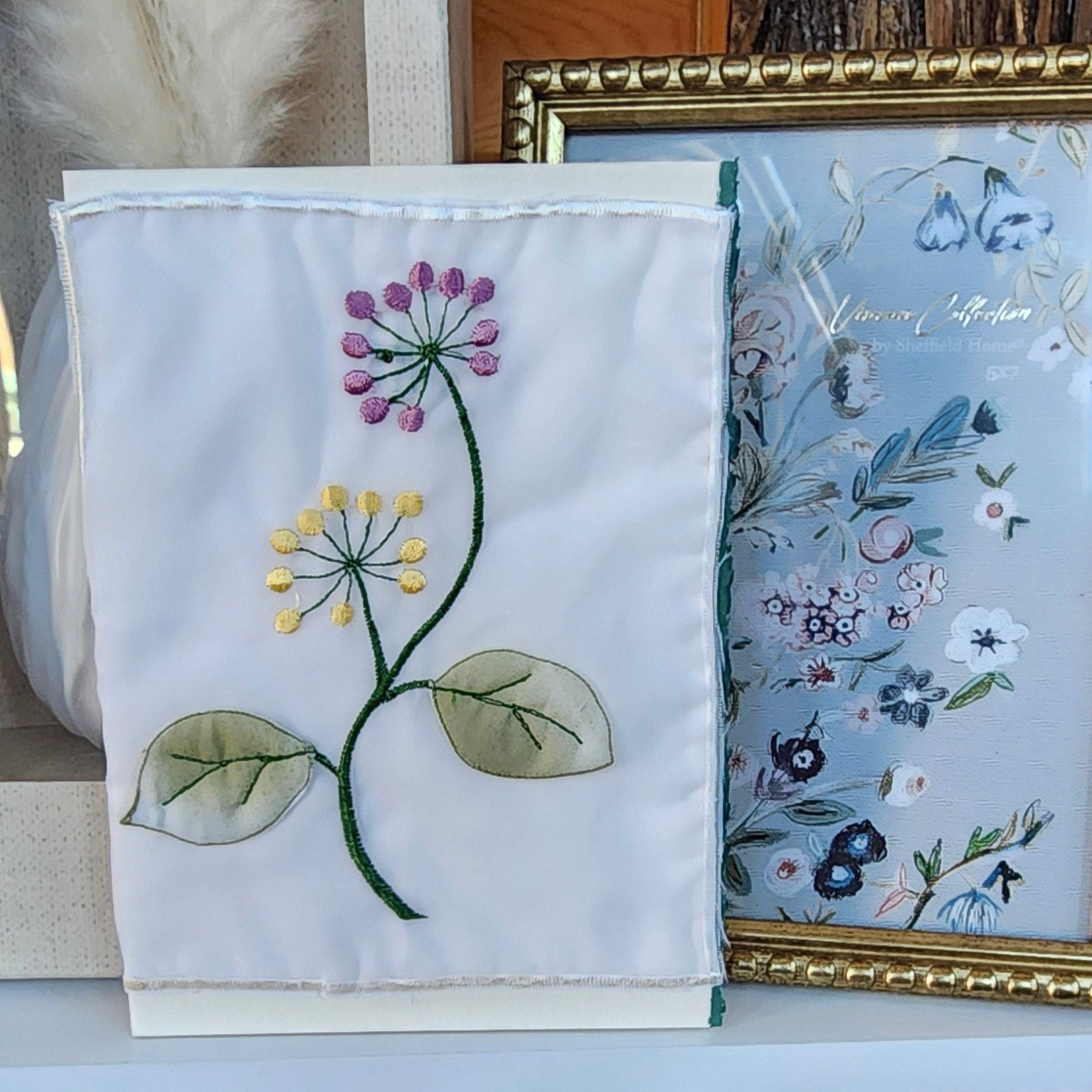 Beautifully Hand Crafted Custom Created Greeting Card Series by Diane Stegman "Fabric Flower"