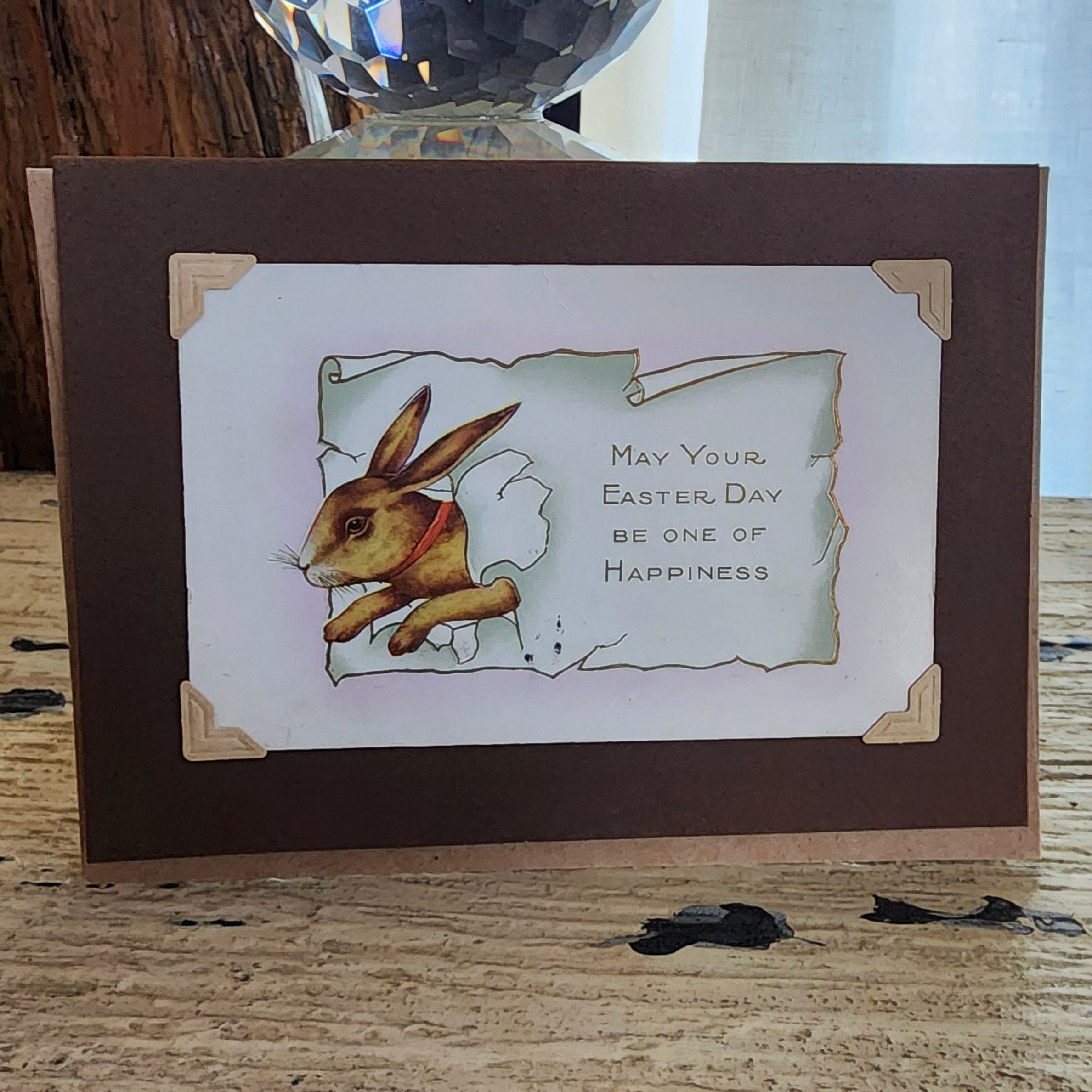 Beautifully Hand Crafted Custom Created Greeting Card Series by Diane Stegman "Easter Rabbit"