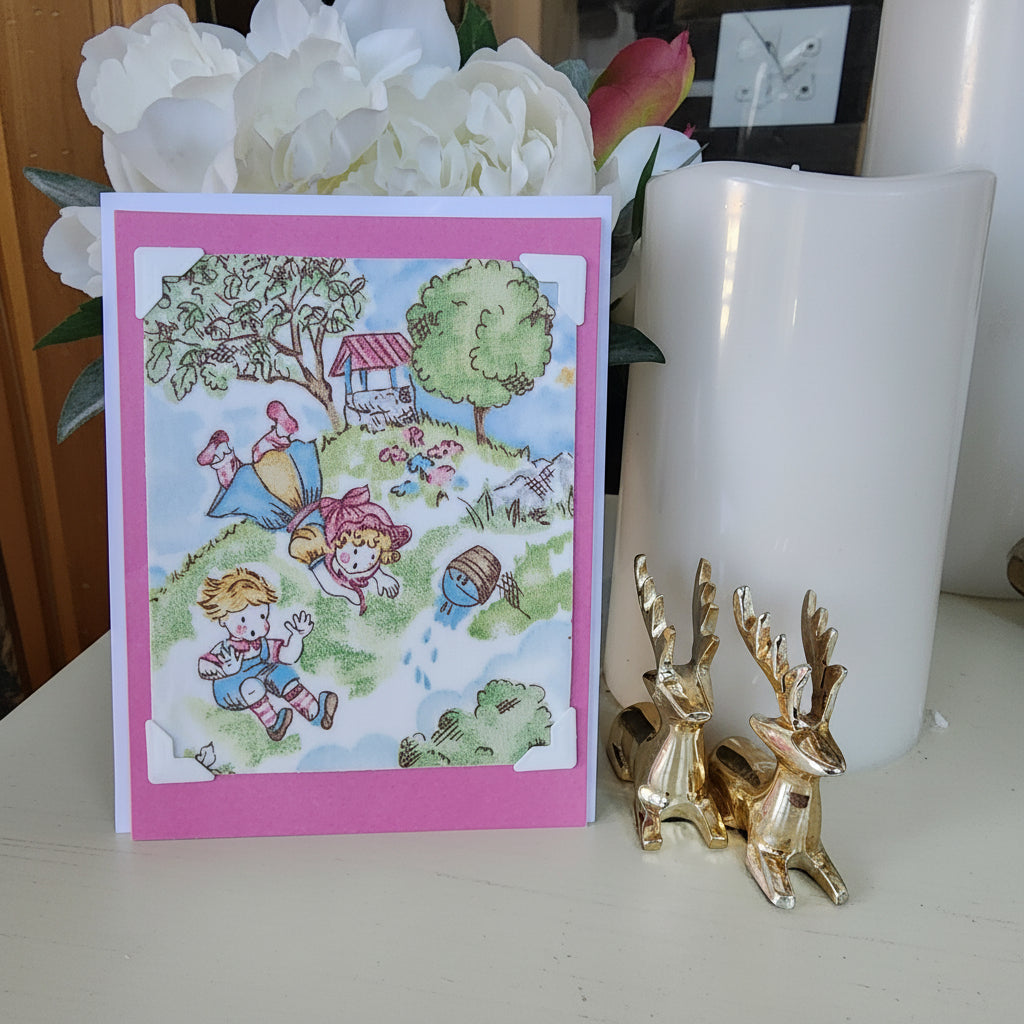 Beautifully Hand Crafted Custom Created Greeting Card Series by Diane Stegman "Jack and Jill"