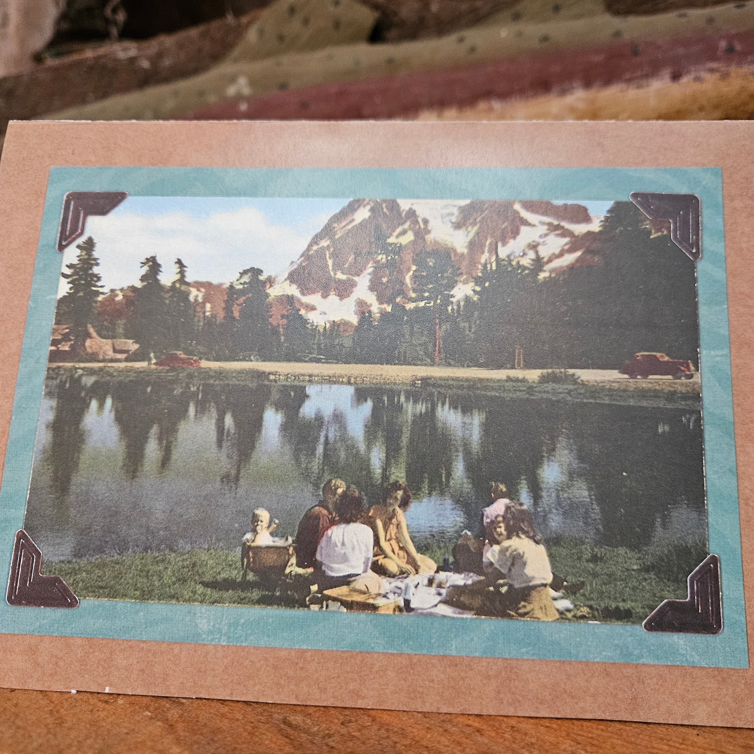 Beautifully Hand Crafted Custom Created Greeting Card Series by Diane Stegman "Family Picnic"