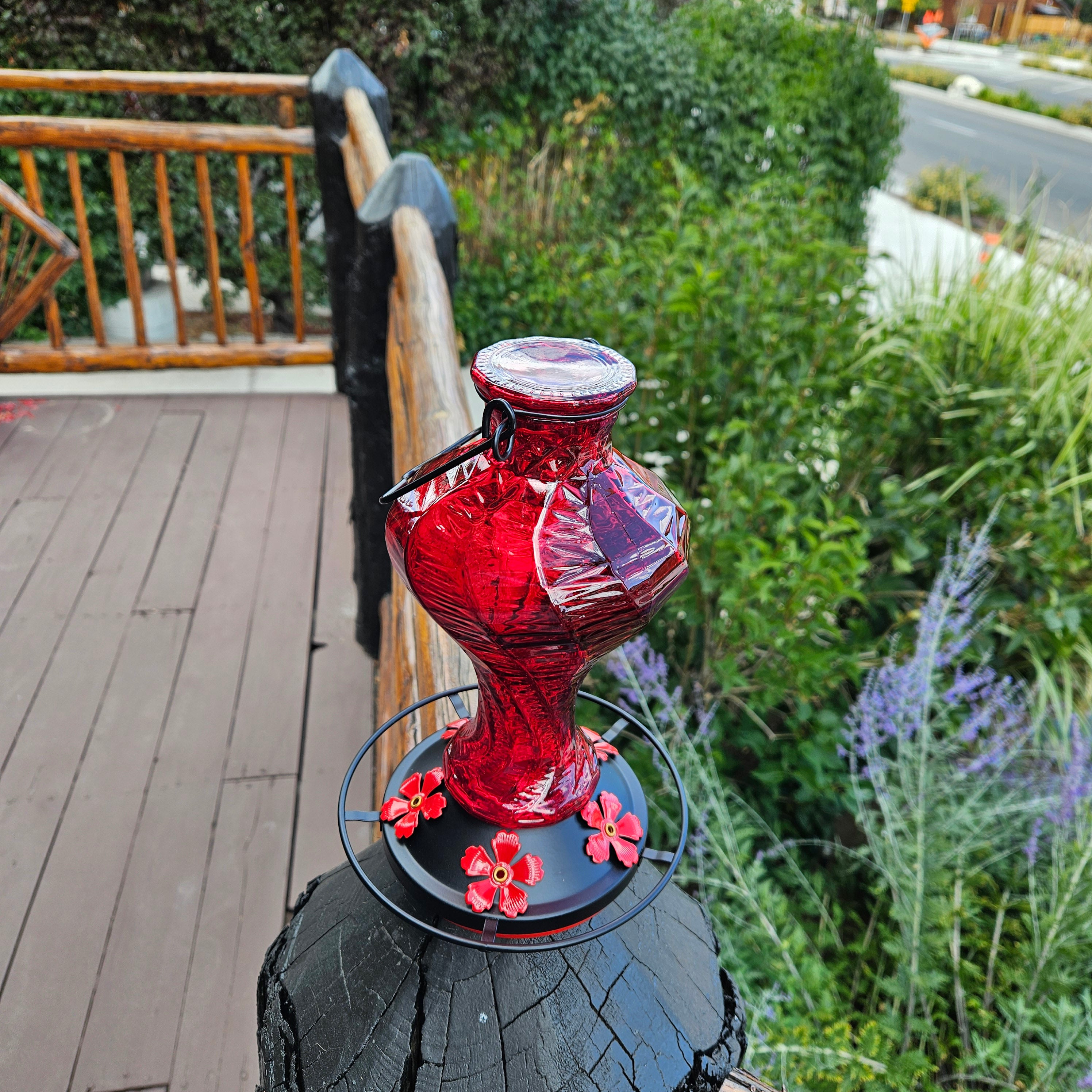 Grete Gotye Glass Hummingbird Feeder