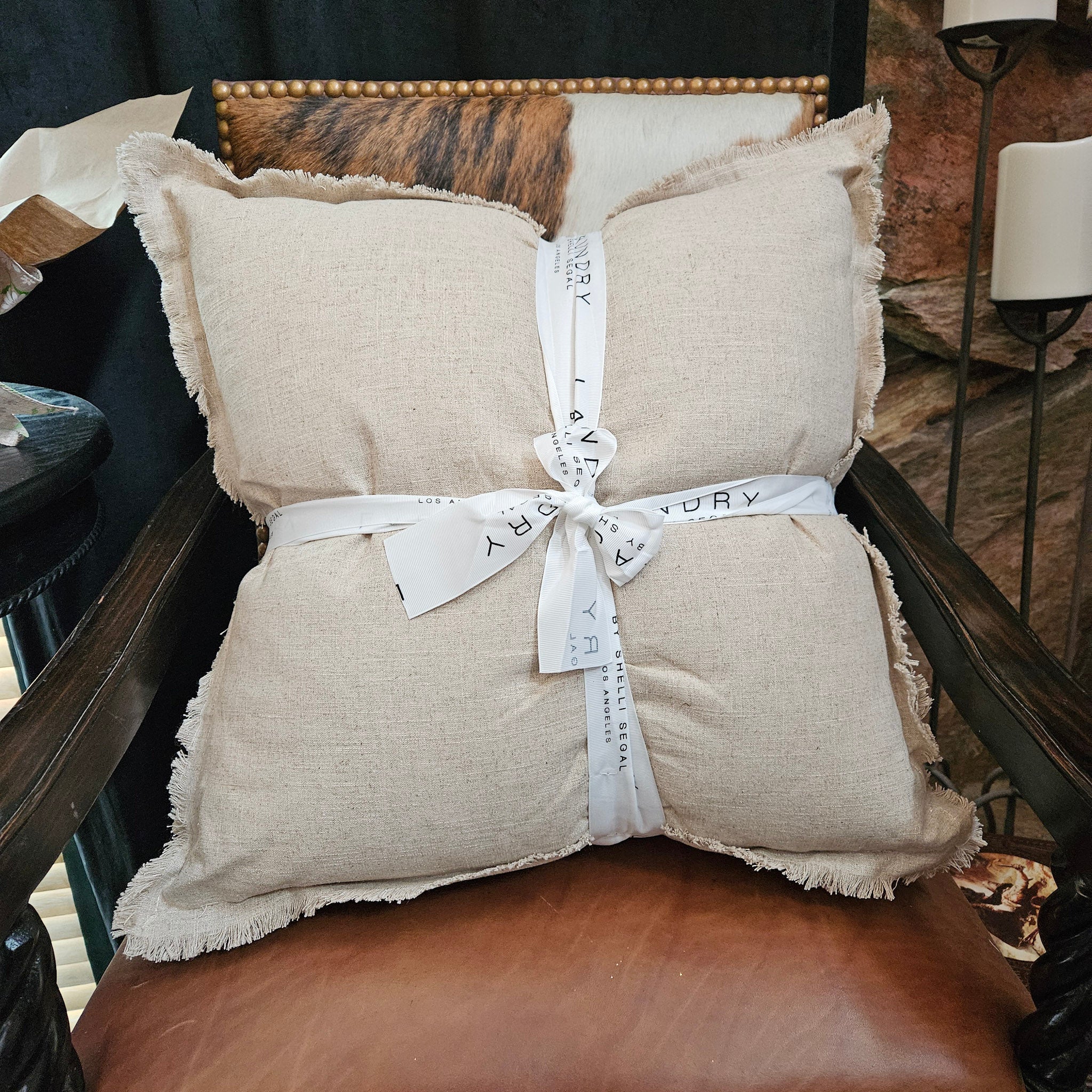 Linen Fringe 2pk decorative pillow