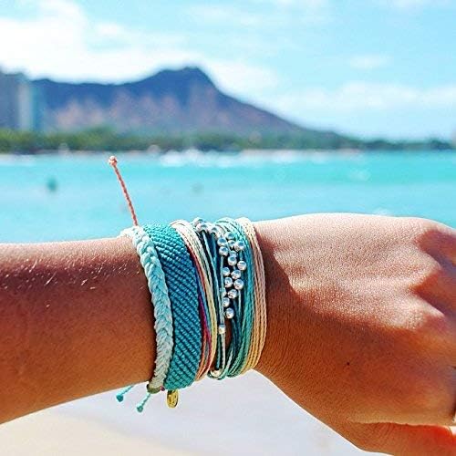 Pura Vida Blue Yellow and Pink Jute Cord Bracelet