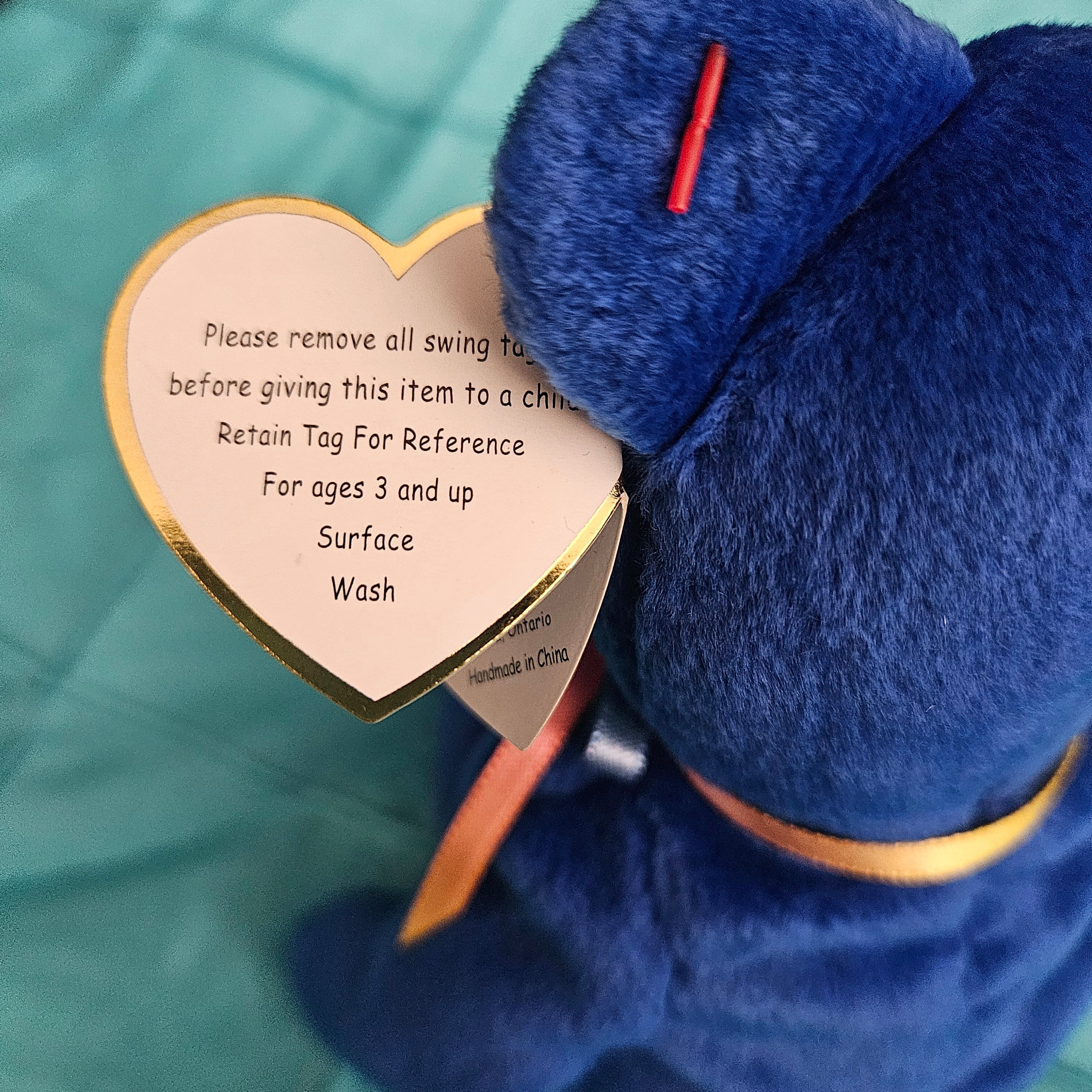 Vintage Ty Beanie Baby "Clubby the Official Club Bear" in Original Display Box
