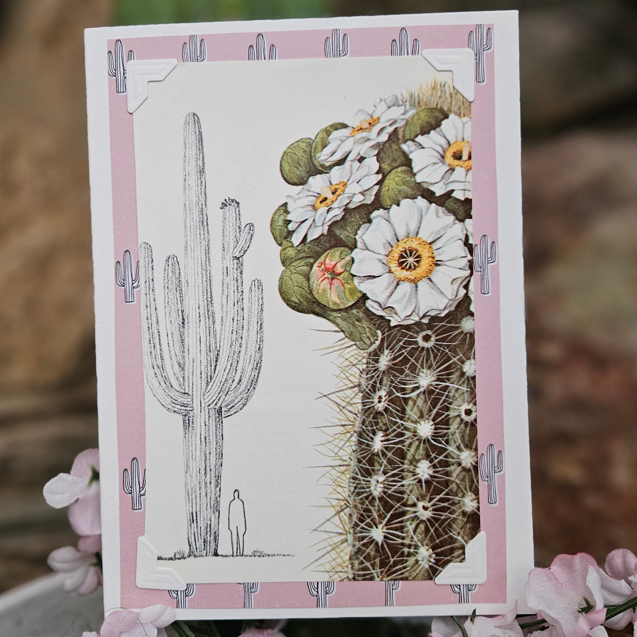Beautifully Hand Crafted Custom Created Greeting Card Series by Diane Stegman "Gigantic Saguaro Cactus"