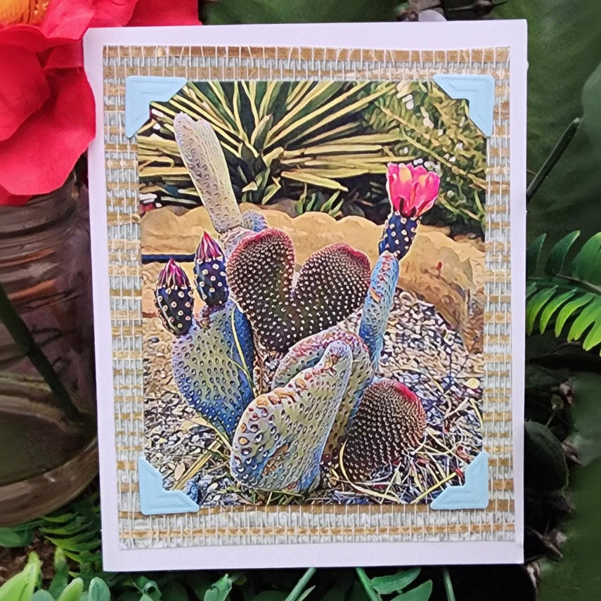 Beautifully Hand Crafted Custom Created Greeting Card Series by Diane Stegman "Heart Shaped Cactus"