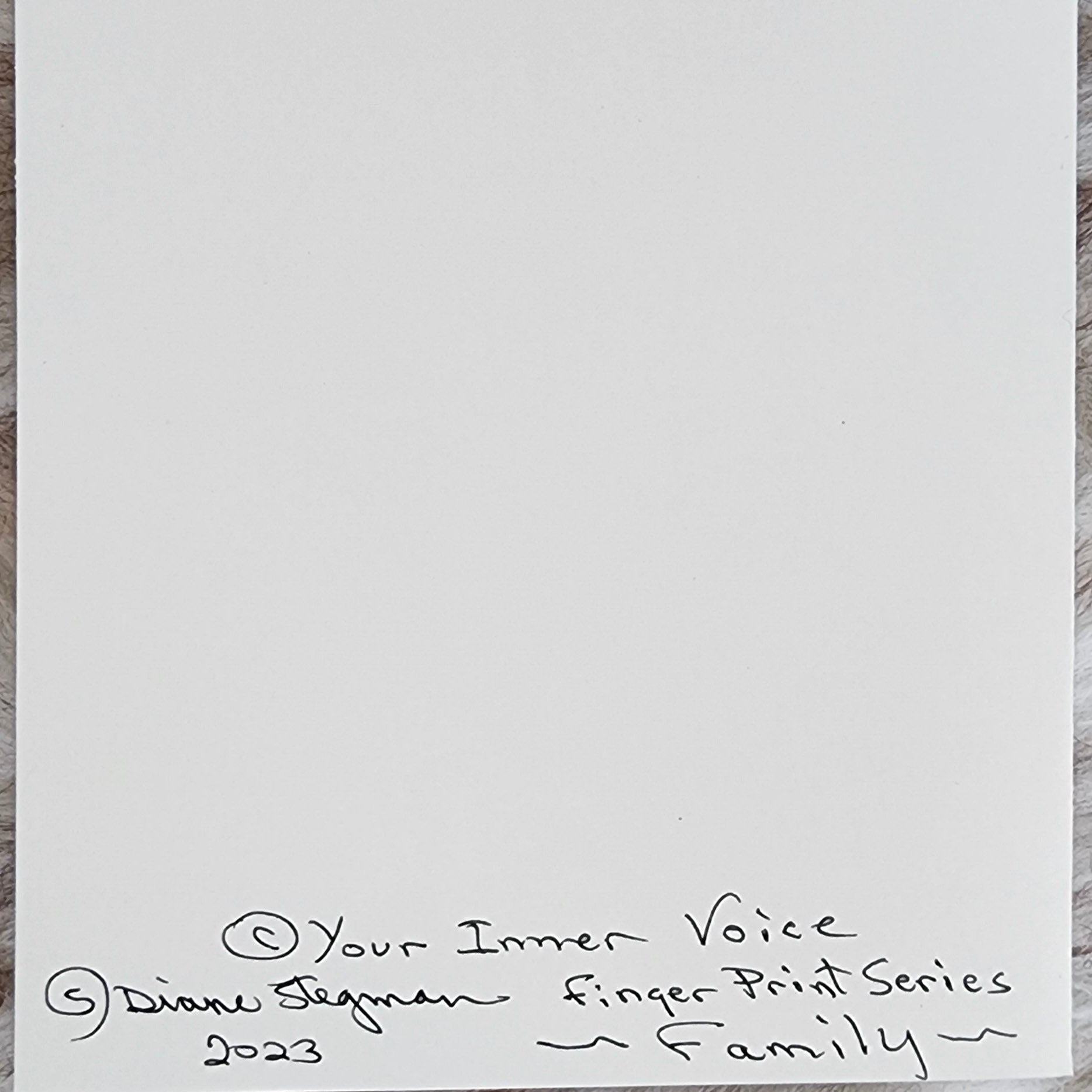 Diane Stegman "Fingerprint Family" Handmade 5x7 Greeting Card – Original Fingerprint Art Series 2023