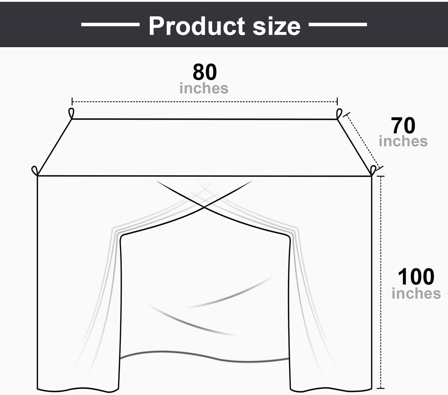 Aoresac 4 Corners All-Natural Mosquito Net Black