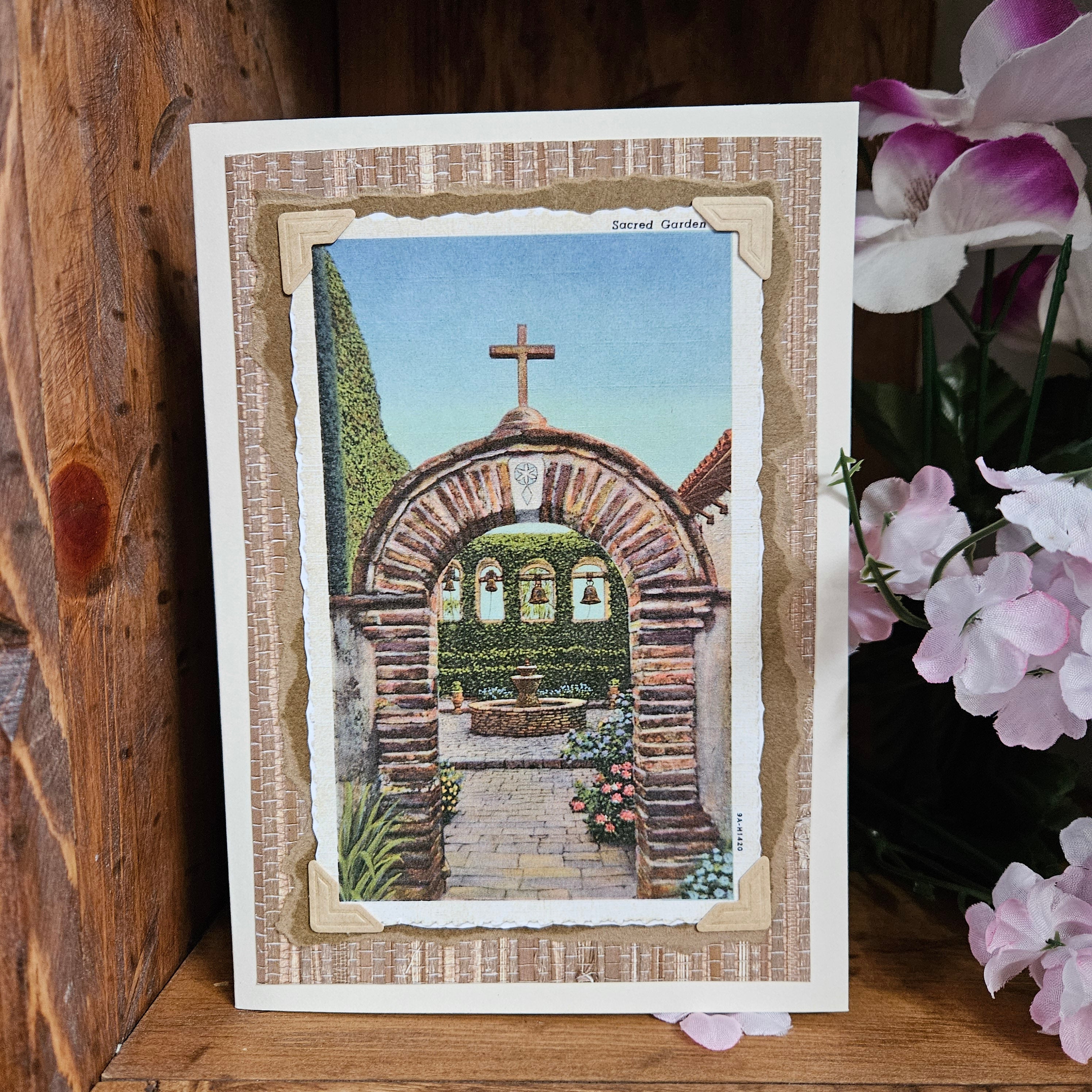Beautifully Hand Crafted Custom Created Greeting Card Series by Diane Stegman "Sacred Garden"