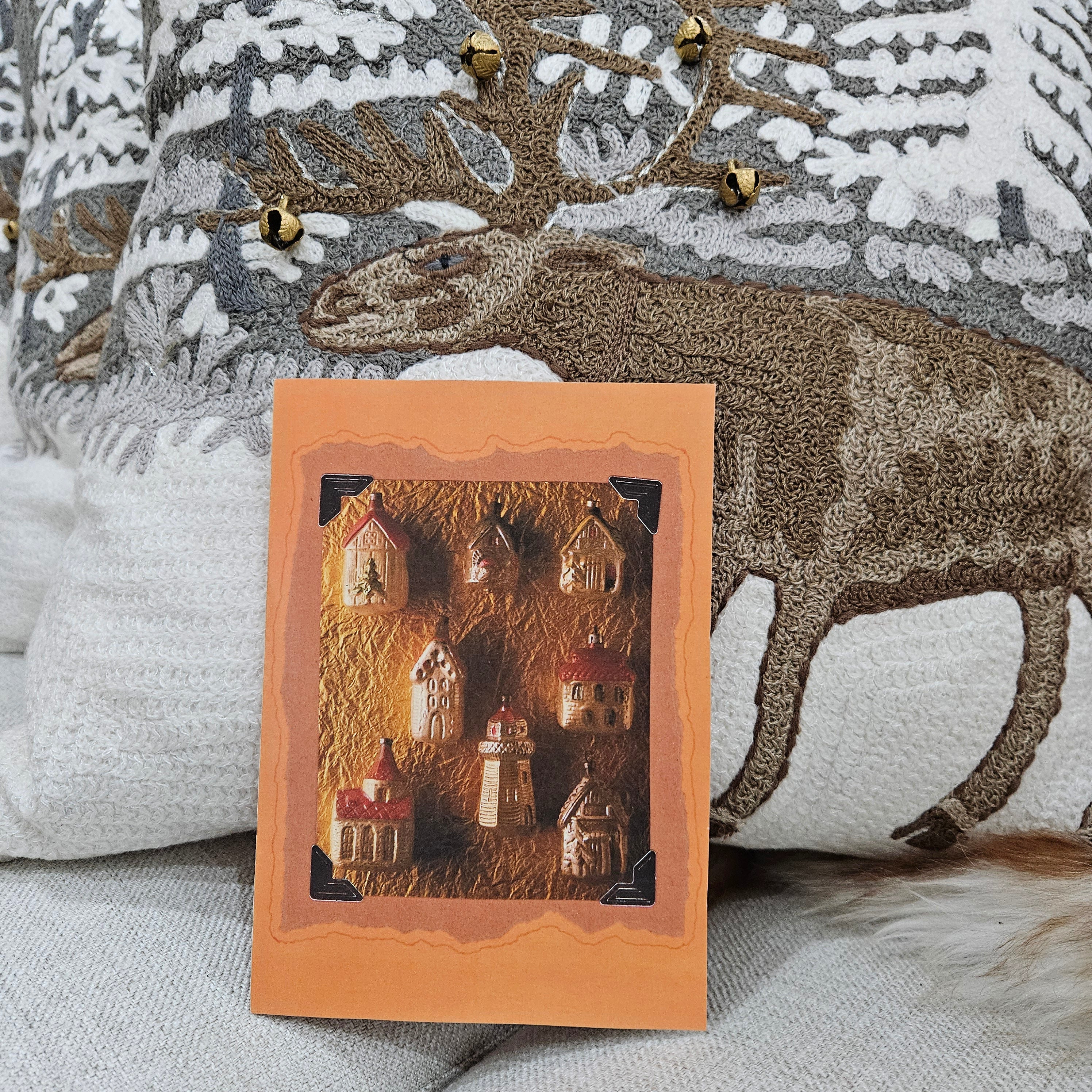 Beautifully Hand Crafted Custom Created Greeting Card Series by Diane Stegman "Christmas Houses"
