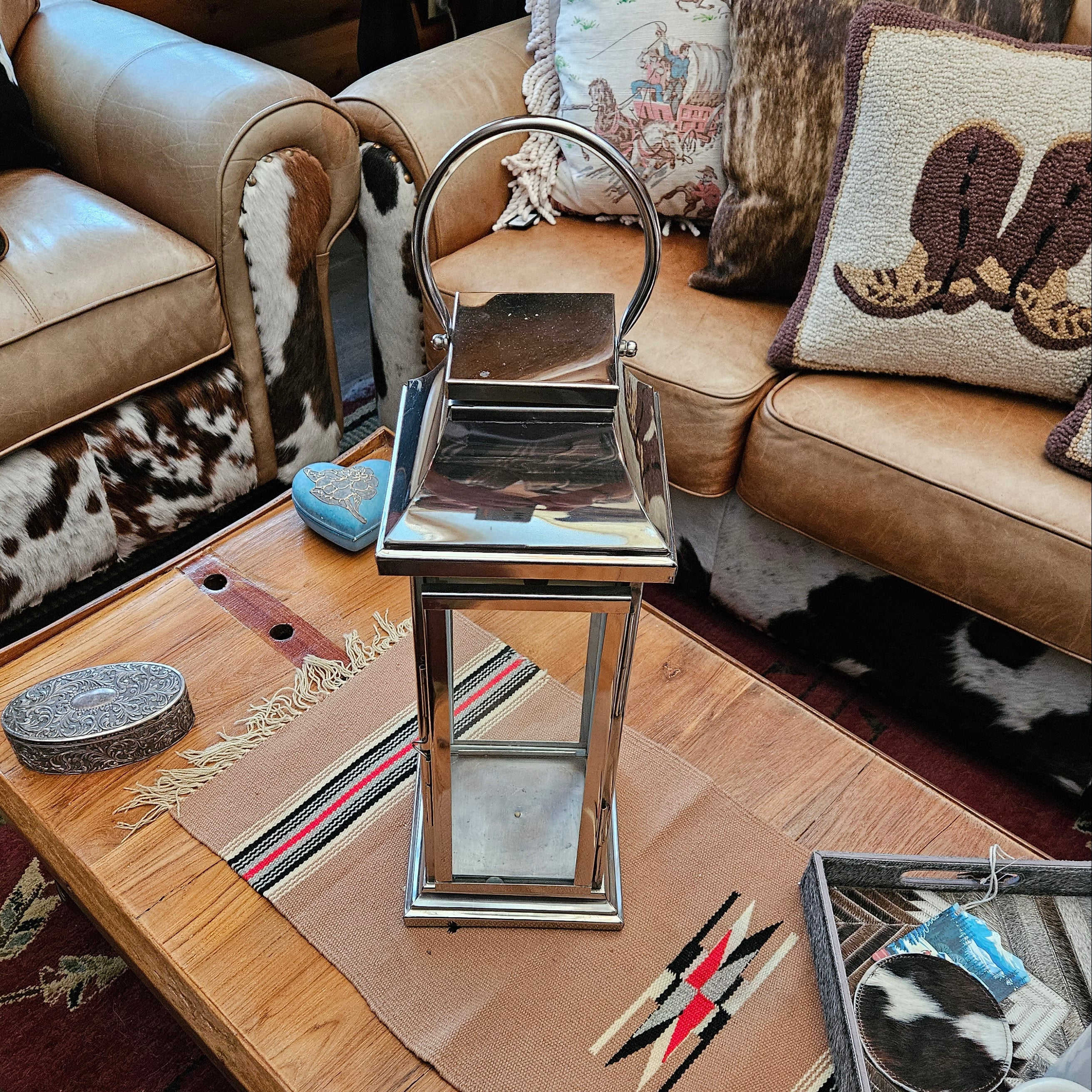 Chrome Hurricane Lantern